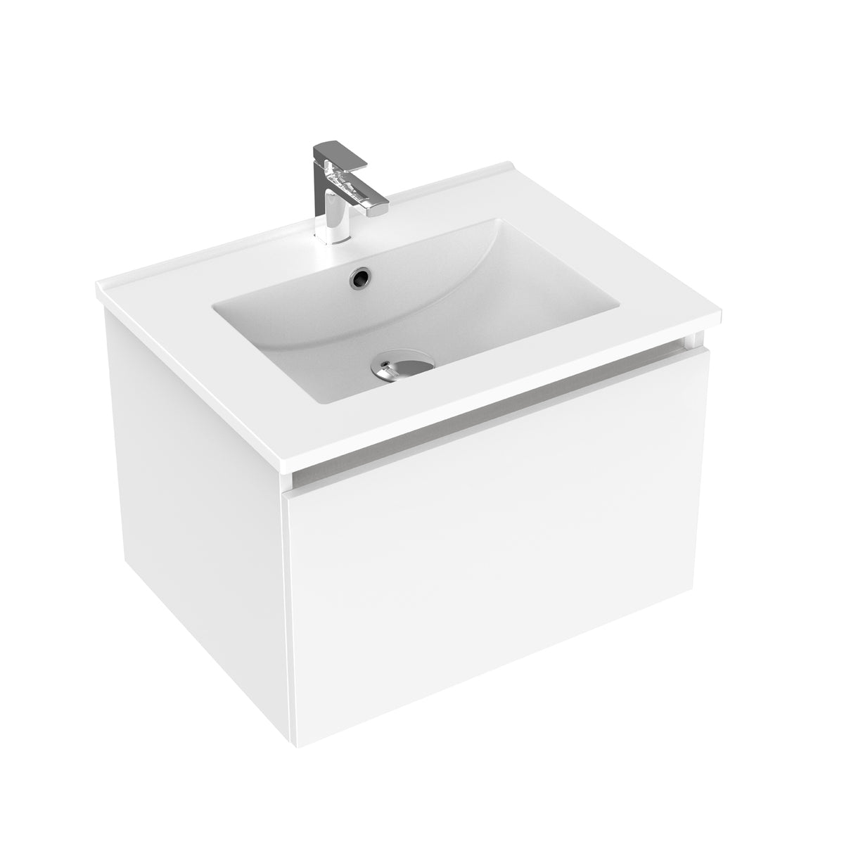 NEWTECH ALTO PLUS 600 SINGLE DRAWER WALL HUNG VANITY Elite Bathroomware newtech-alto-plus-600-single-drawer-wall-hung-vanity-elite-bathroomware