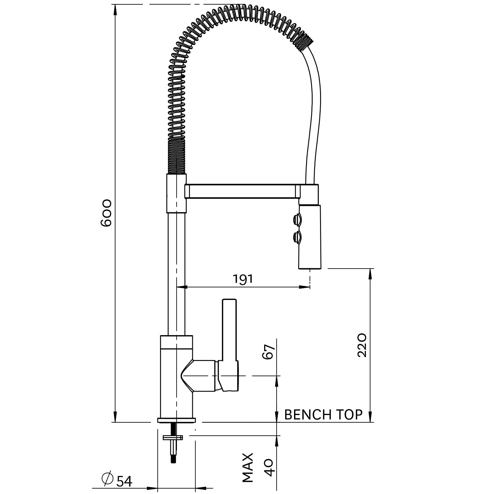 Methven Culinary Gaston Pull Down Sink Mixer