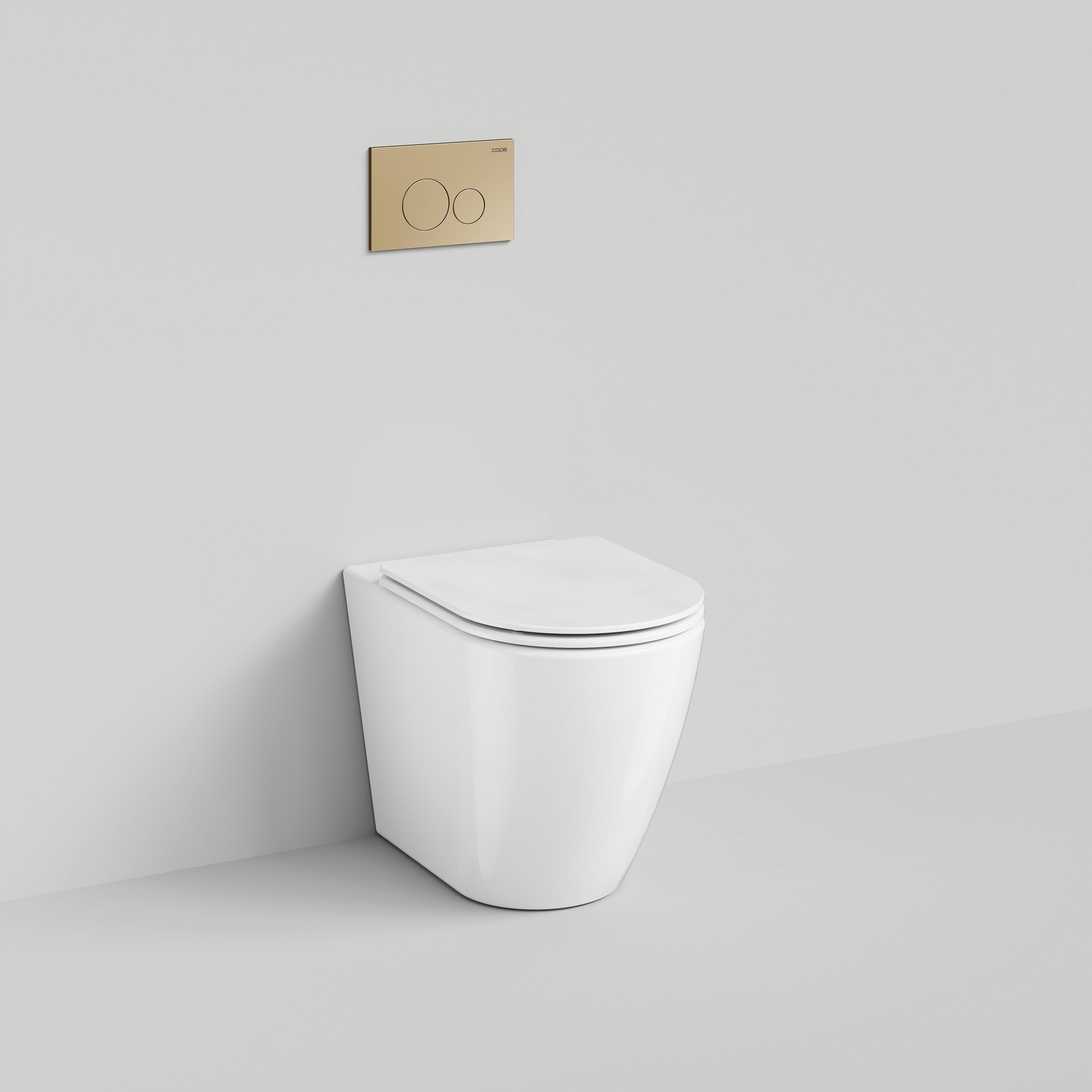 Code Flow Typhoon Inwall Toilet Suite | Brushed Brass Button
