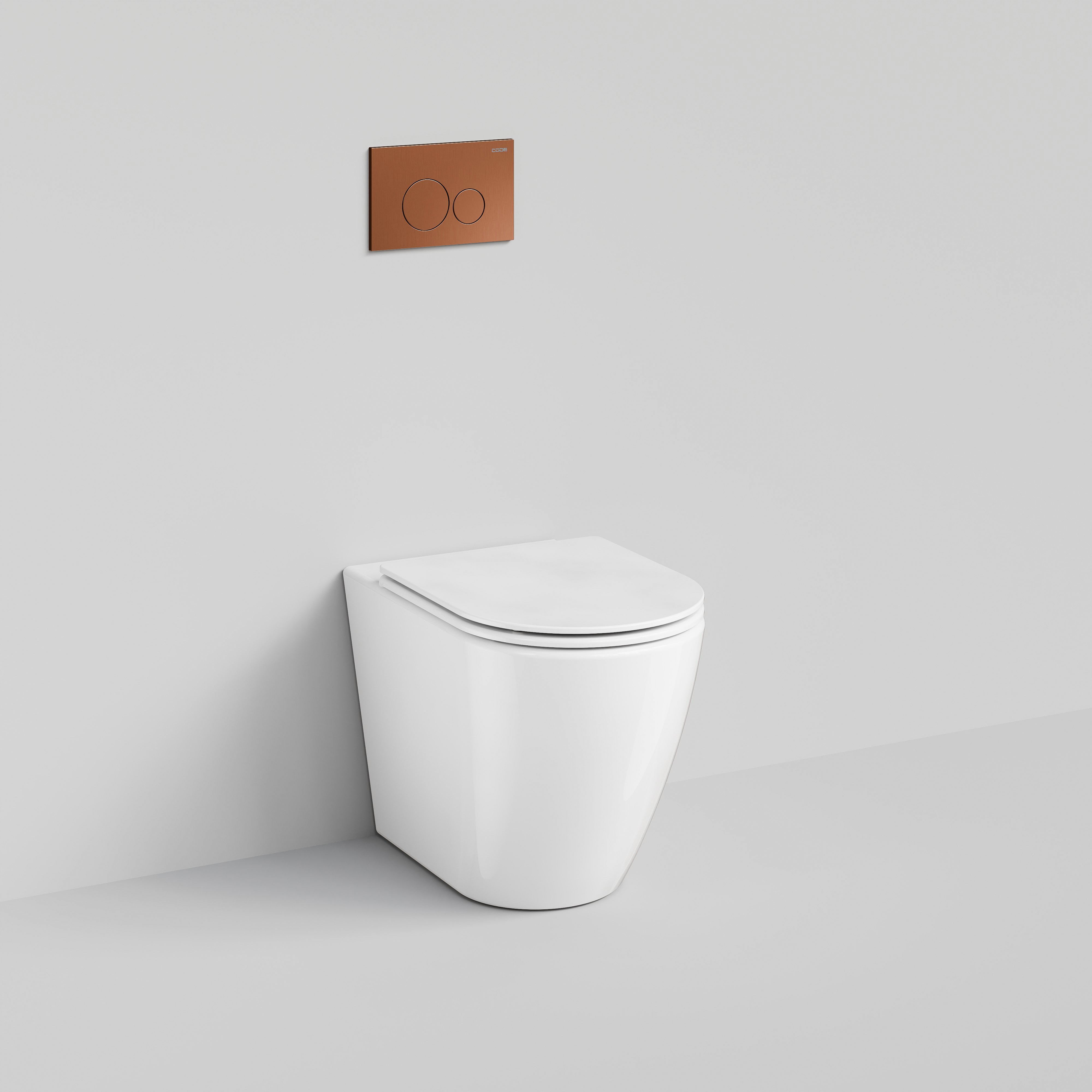 Code Flow Typhoon Inwall Toilet Suite | Brushed Copper Button