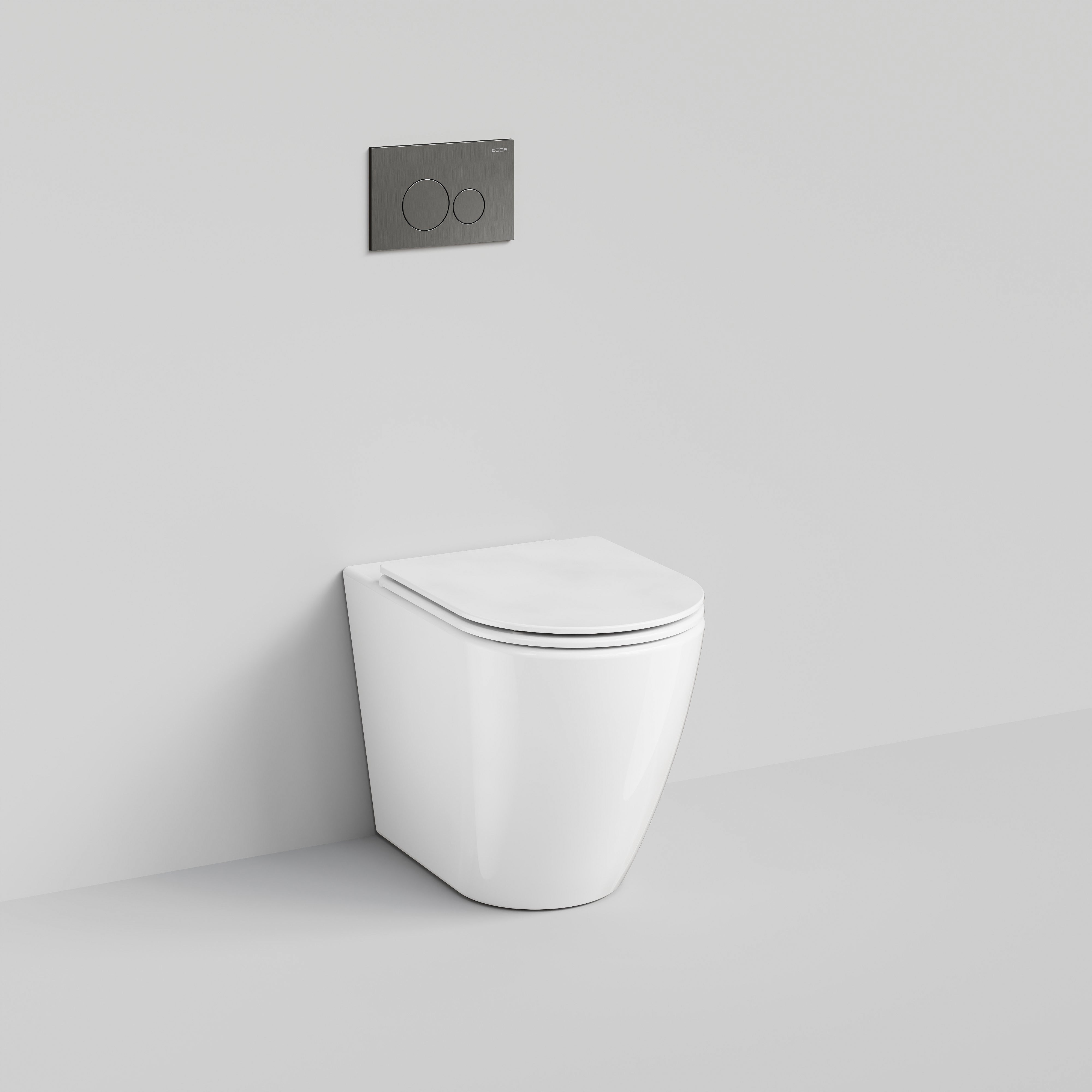 Code Flow Typhoon Inwall Toilet Suite | Brushed Gunmetal Button