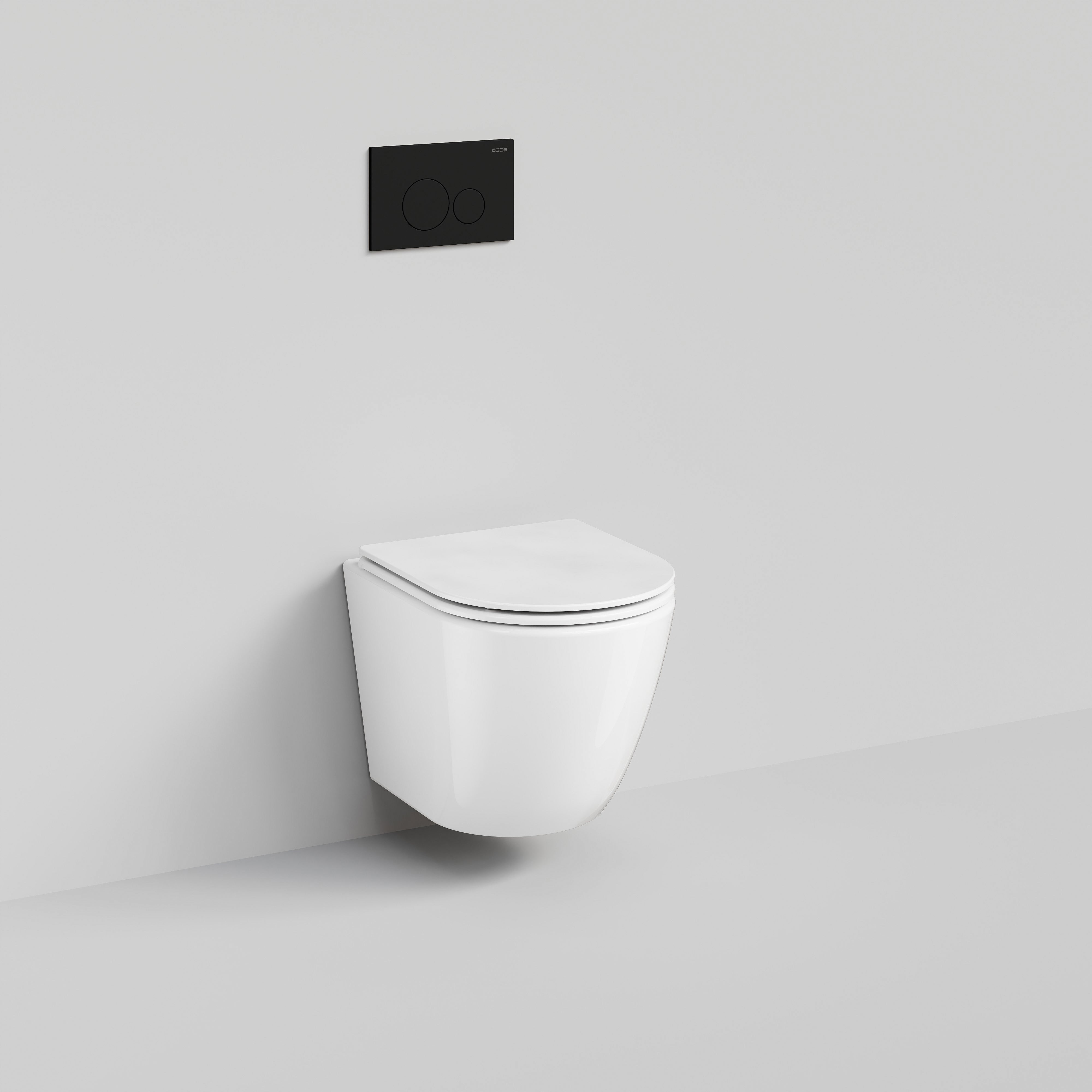 Code Flow Typhoon Wall Hung Toilet Suite | Matte Black Button
