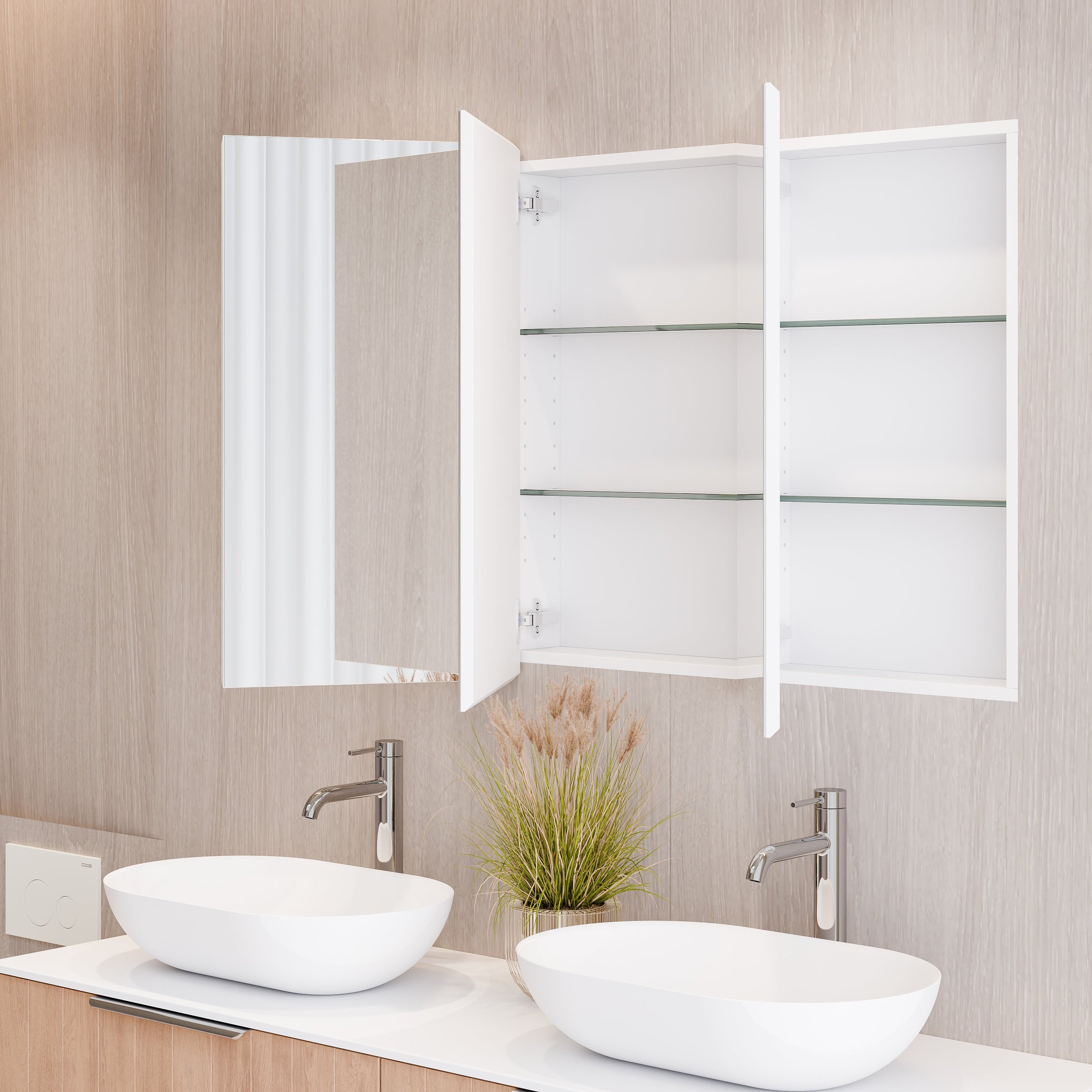Code Luxe 1200mm Mirror Cabinet | 3 Door