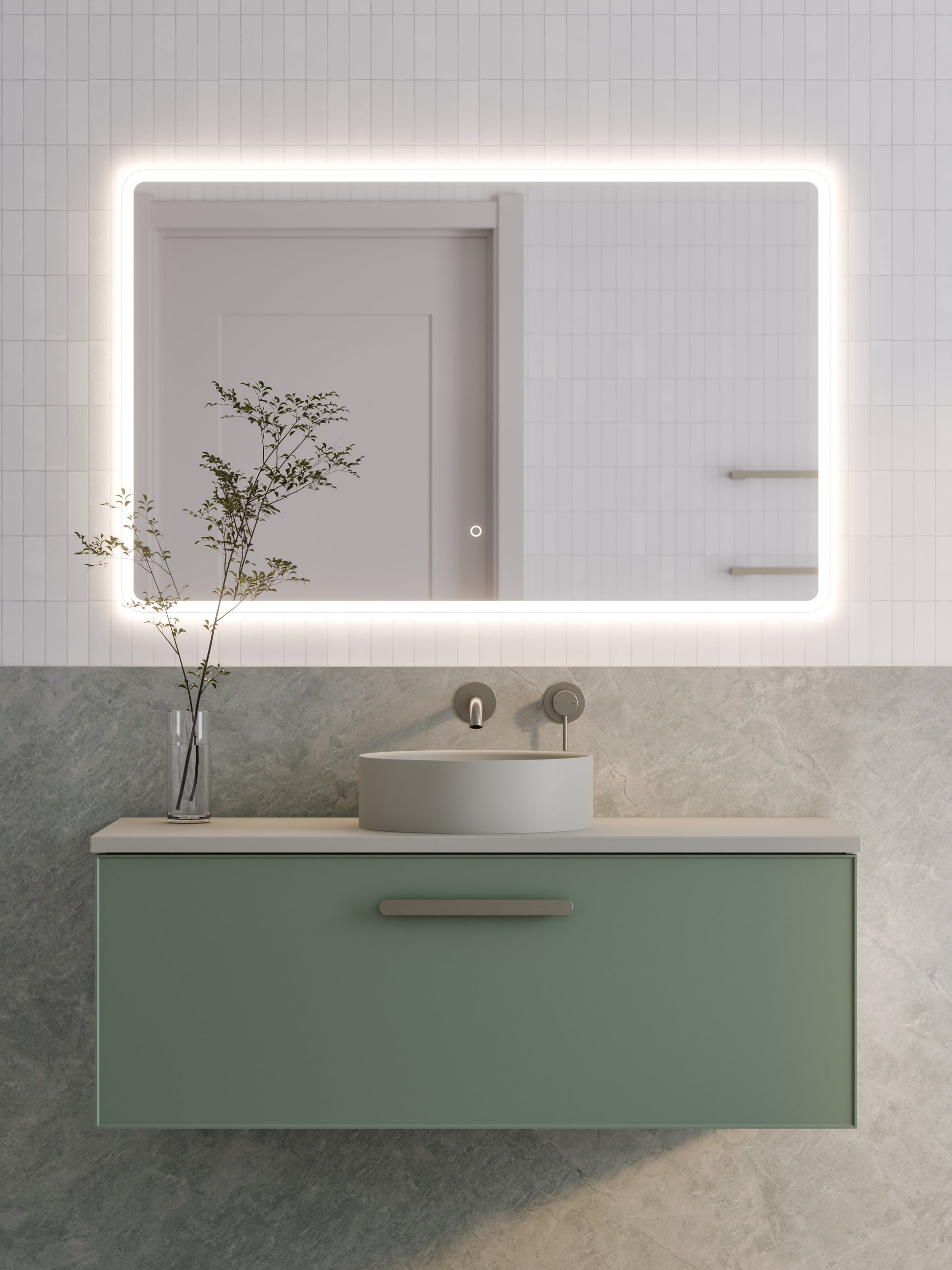 lineare-1200-axel-single-drawer-vanity-green