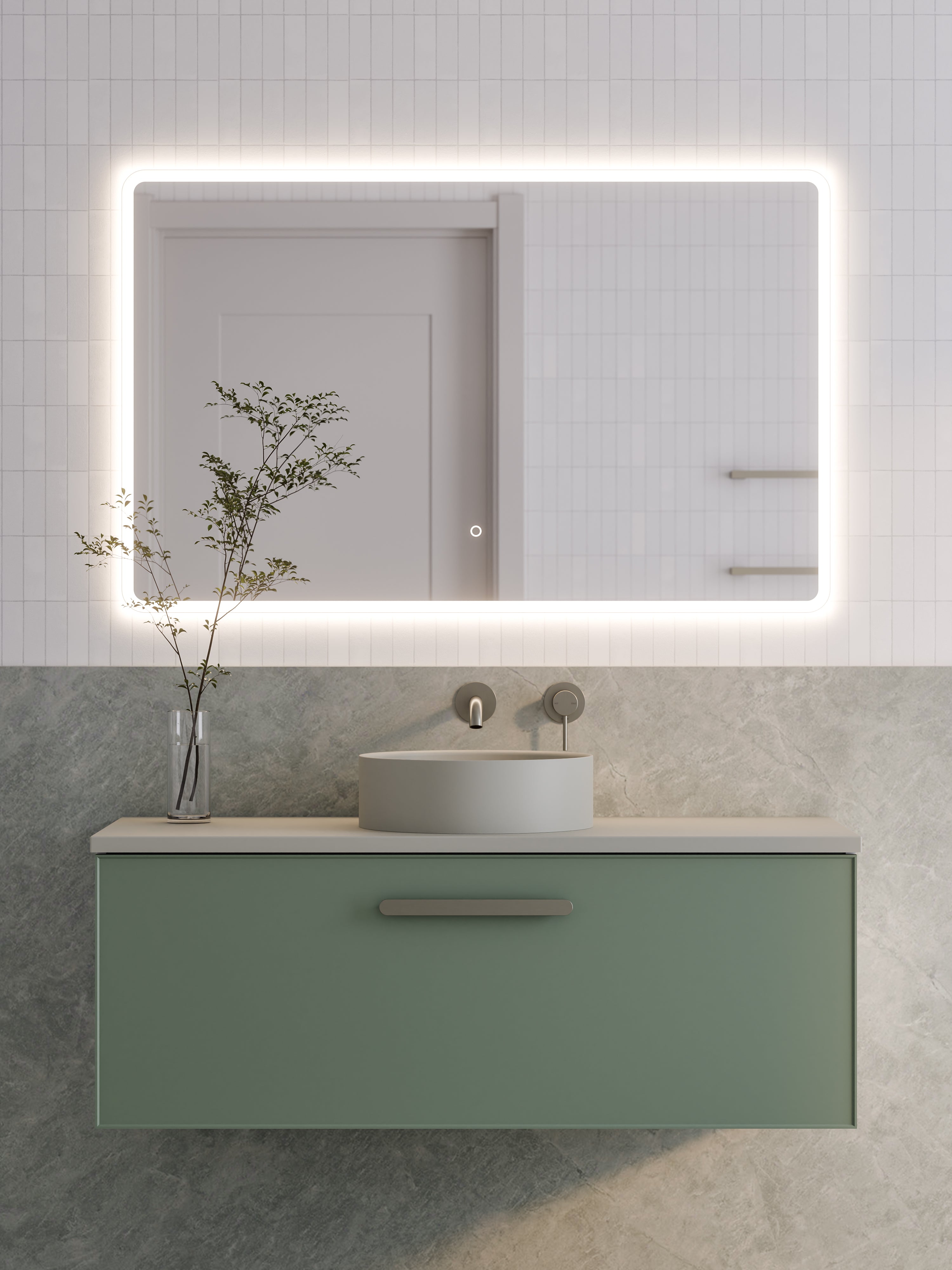 lineare-1200-axel-single-drawer-vanity-green