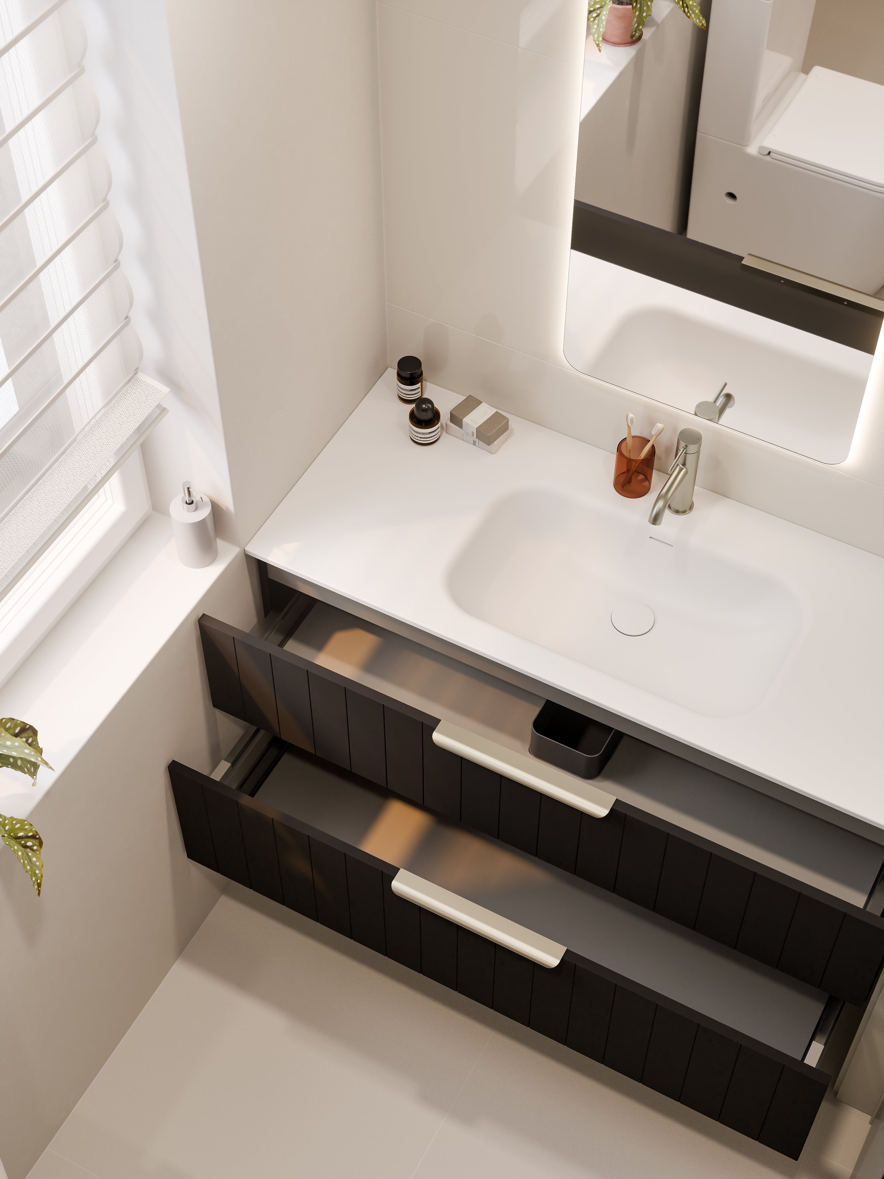 lineare-1200-coastal-double-drawer-vanity-matte-black