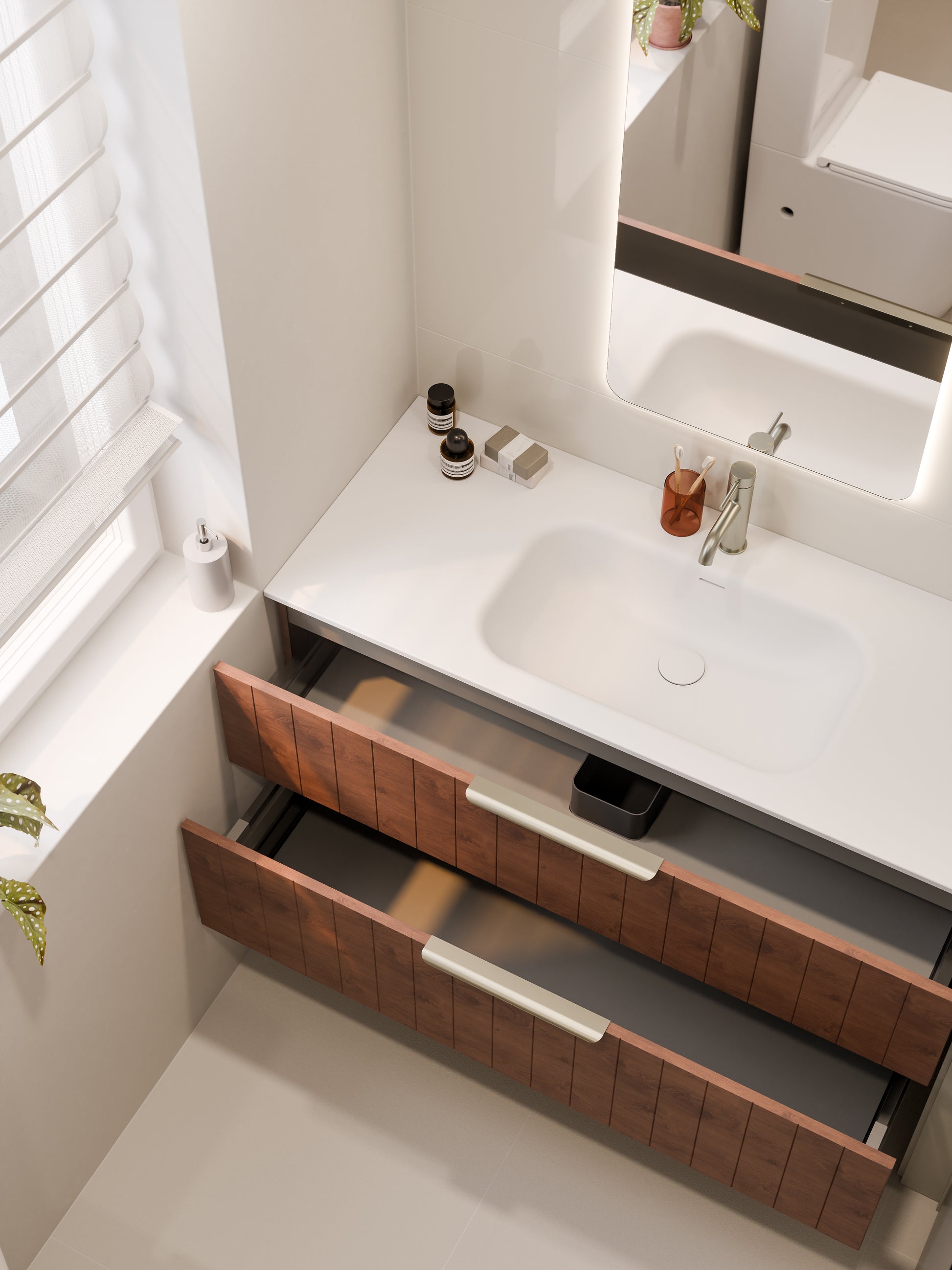 lineare-1200-coastal-double-drawer-vanity-walnut