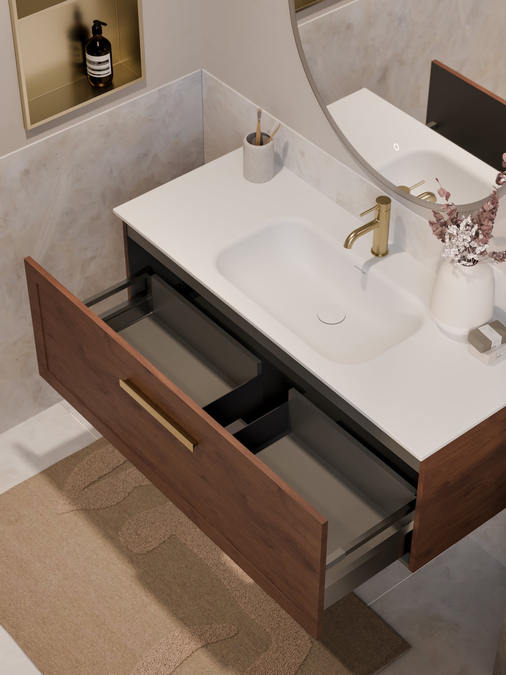 lineare-1200-loft-single-drawer-vanity-walnut