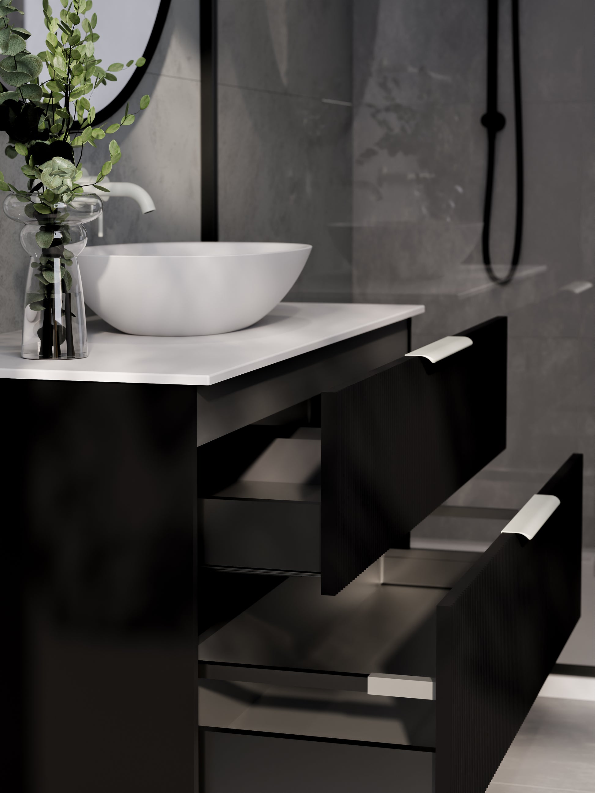 lineare-1200-pillar-double-drawer-vanity-matte-black