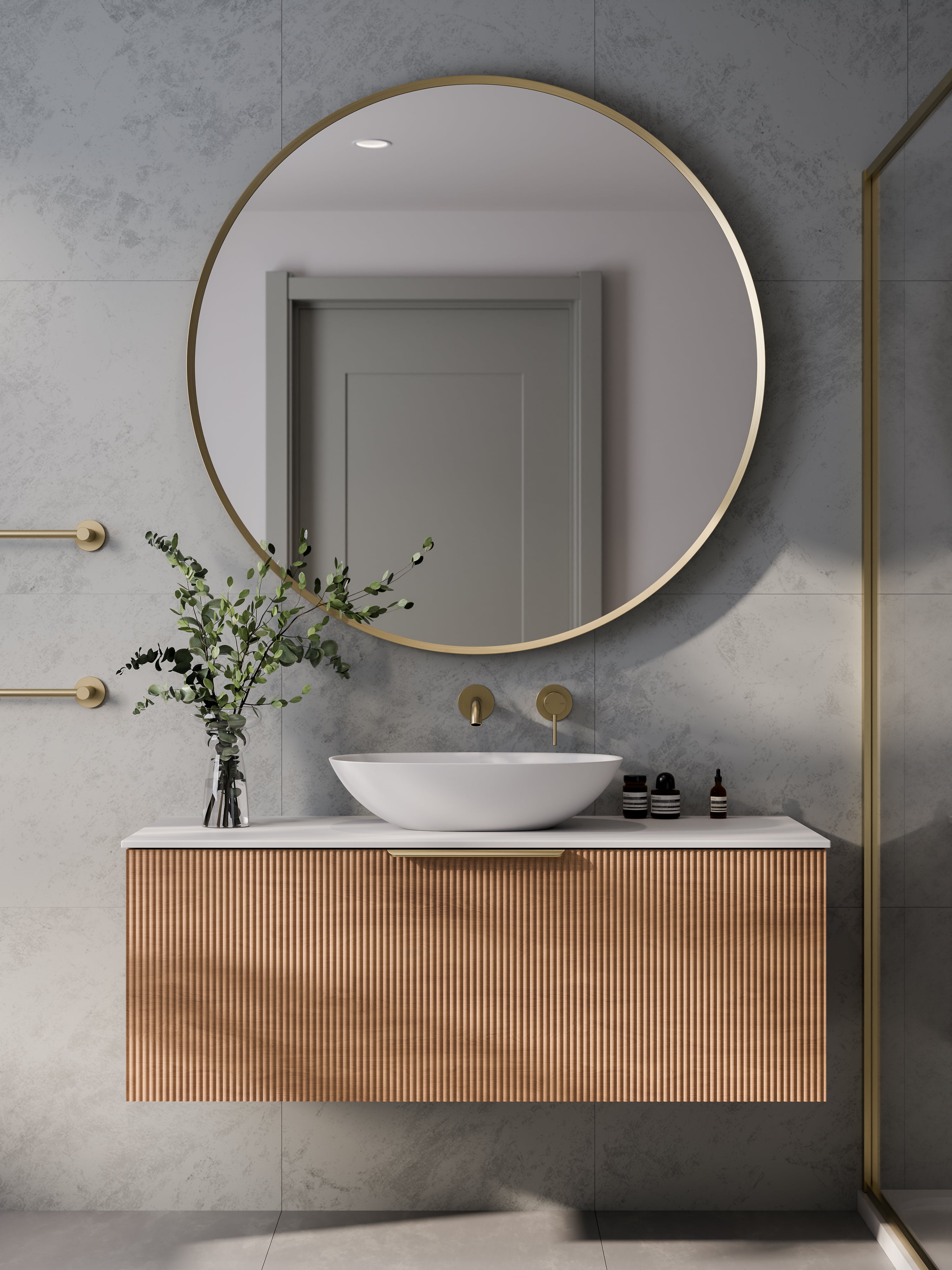 lineare-1200-pillar-single-drawer-vanity-devon-oak