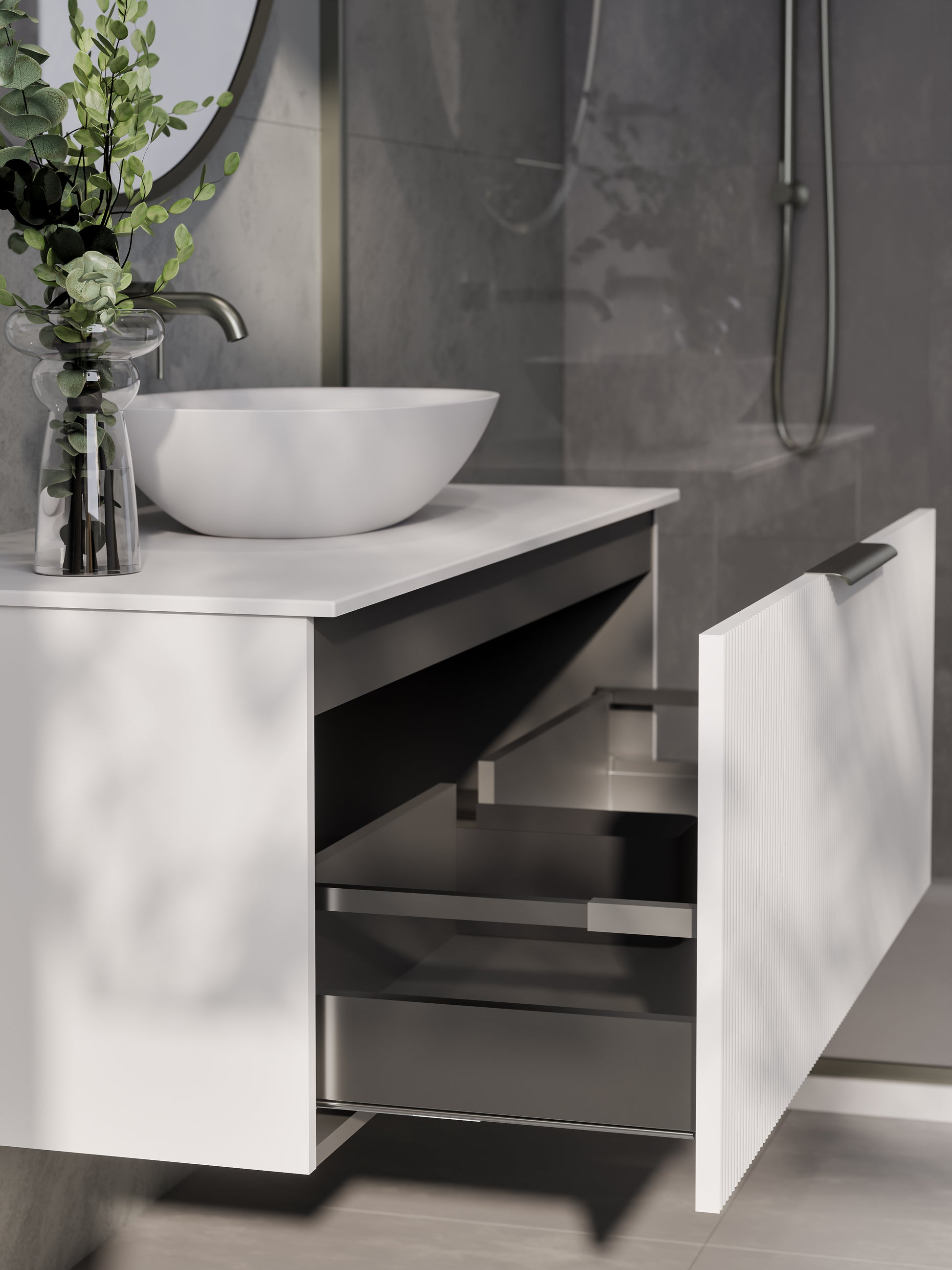 lineare-1200-pillar-single-drawer-vanity-matte-white