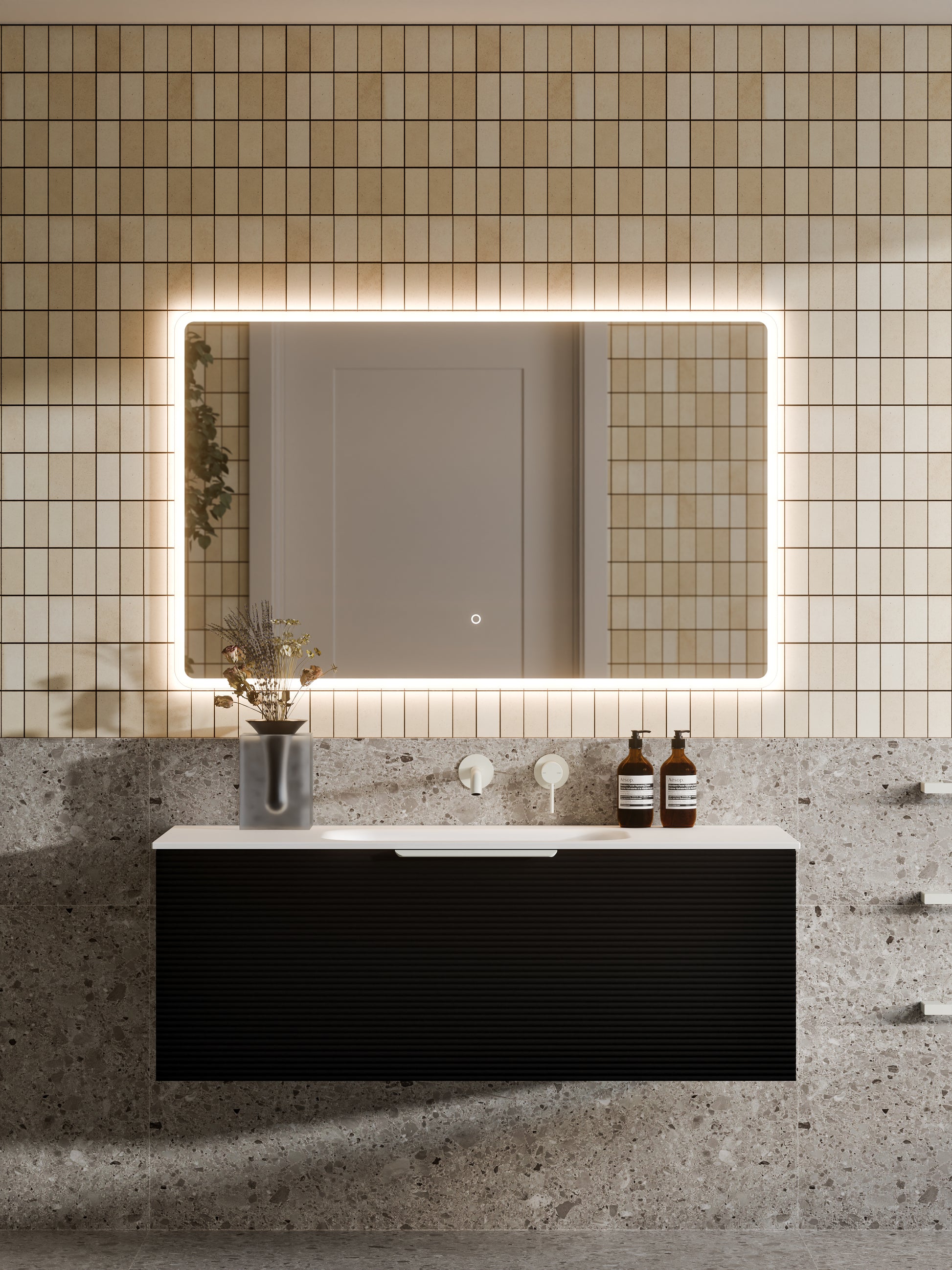 lineare-1200-orchard-single-drawer-vanity-matte-black