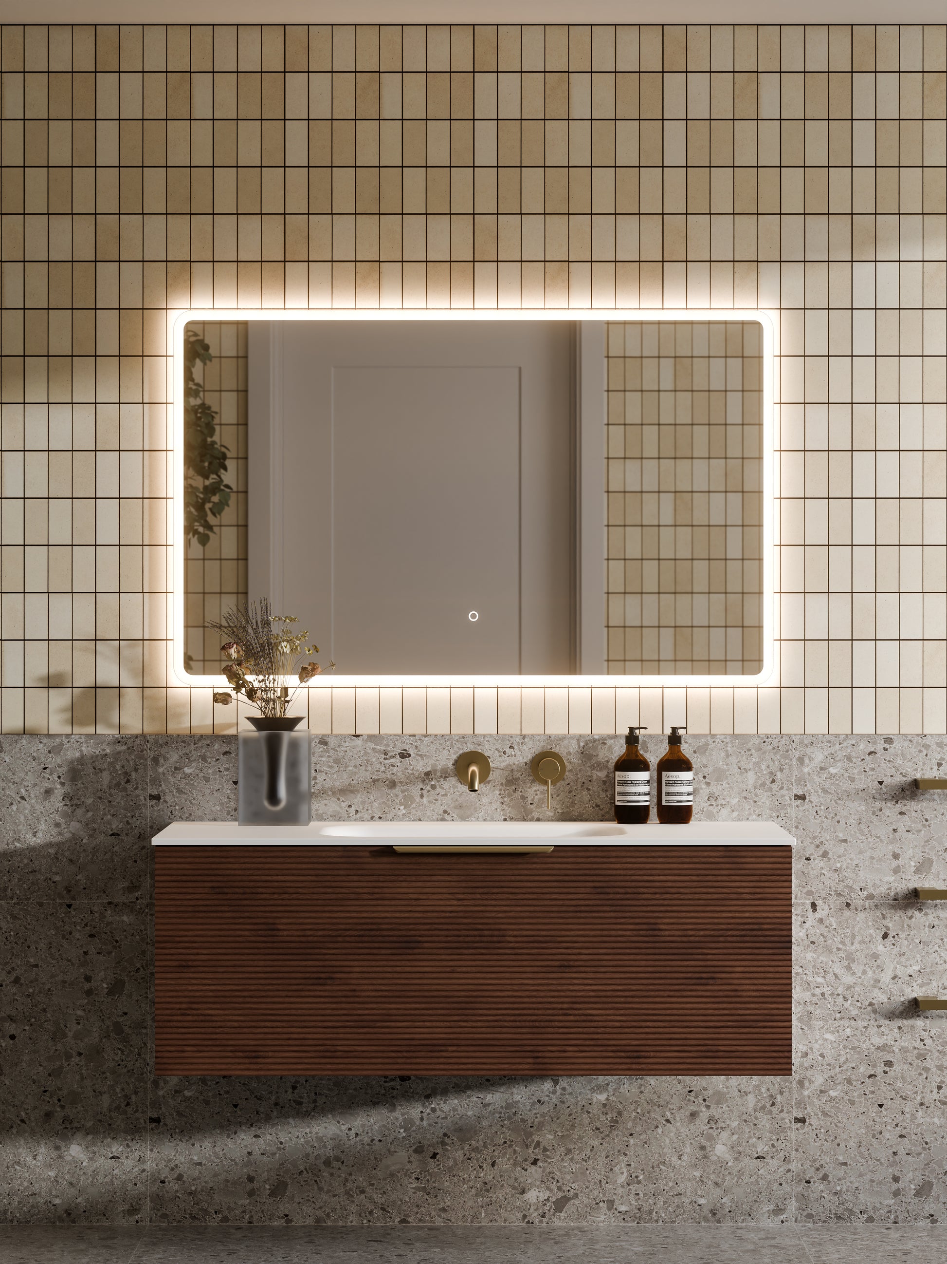 lineare-1200-orchard-single-drawer-vanity-walnut