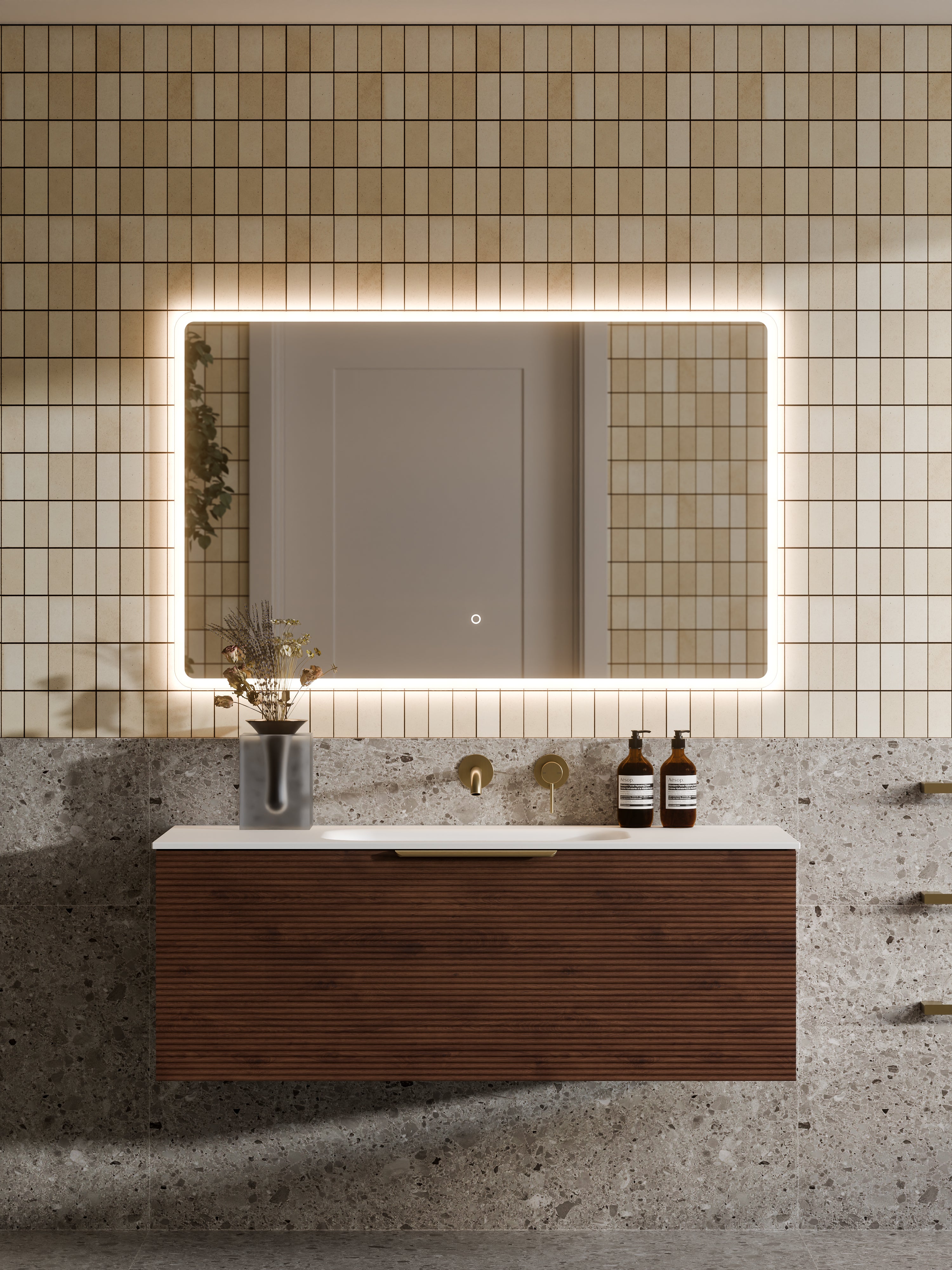 lineare-1200-orchard-single-drawer-vanity-walnut