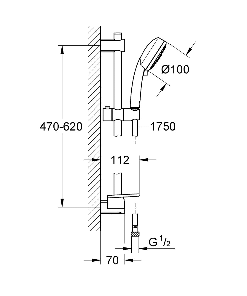 grohe-vitalio-comfort-100-slide-shower-spec-sheet