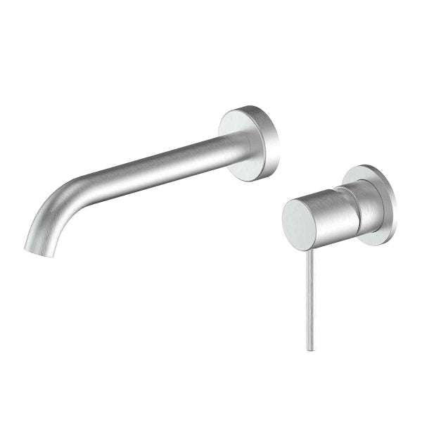 Gisele-wall-basin-and-bath-mixer-brushed-stainless