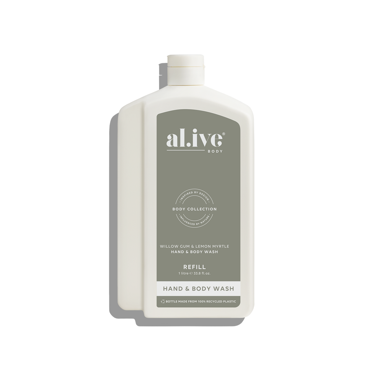 al.ive body Hand & Body Wash Refill Willow Gum & Lemon Myrtle 1L bottle