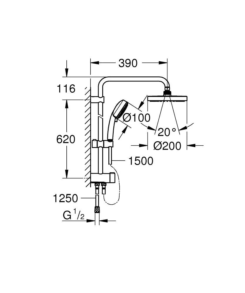 grohe-tempesta-cosmopolitan-shower-column-spec-sheet
