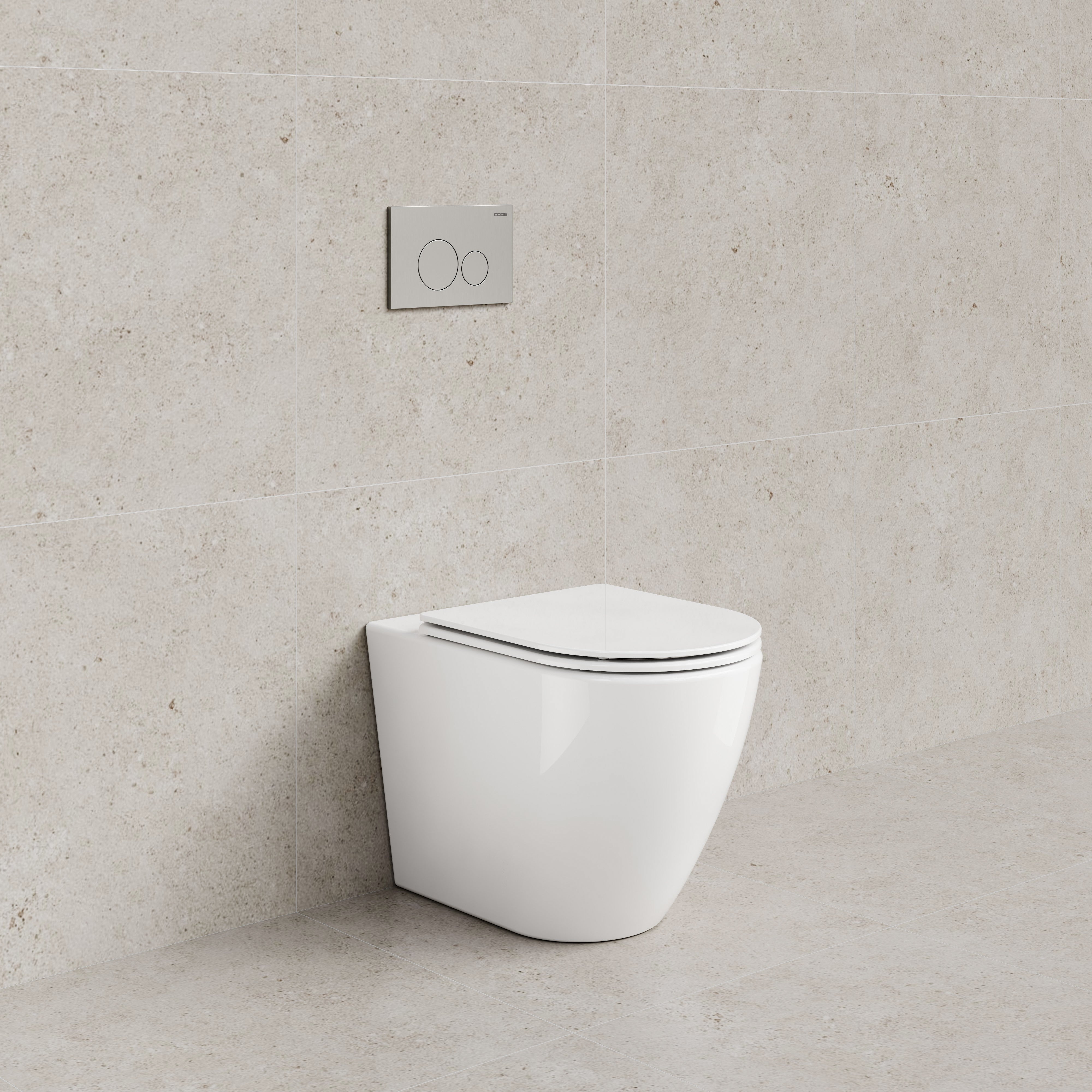 CODE FLOW TYPHOON INWALL TOILET SUITE | BRUSHED NICKEL BUTTON
