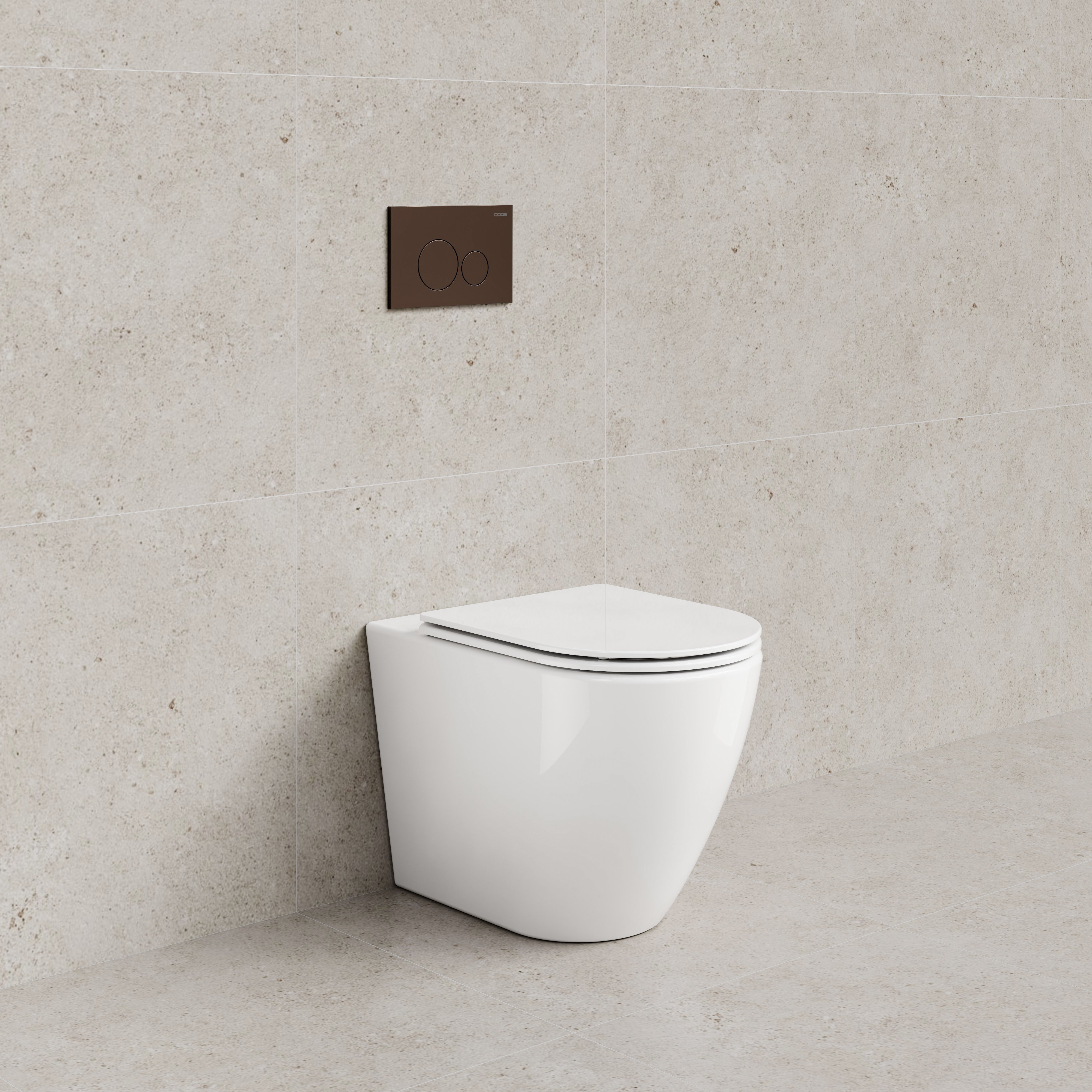 CODE FLOW TYPHOON INWALL TOILET SUITE | BRUSHED BRONZE BUTTON