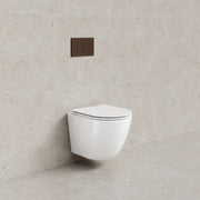 Code Flow Typhoon Wall Hung Toilet Suite | Brushed Bronze Button