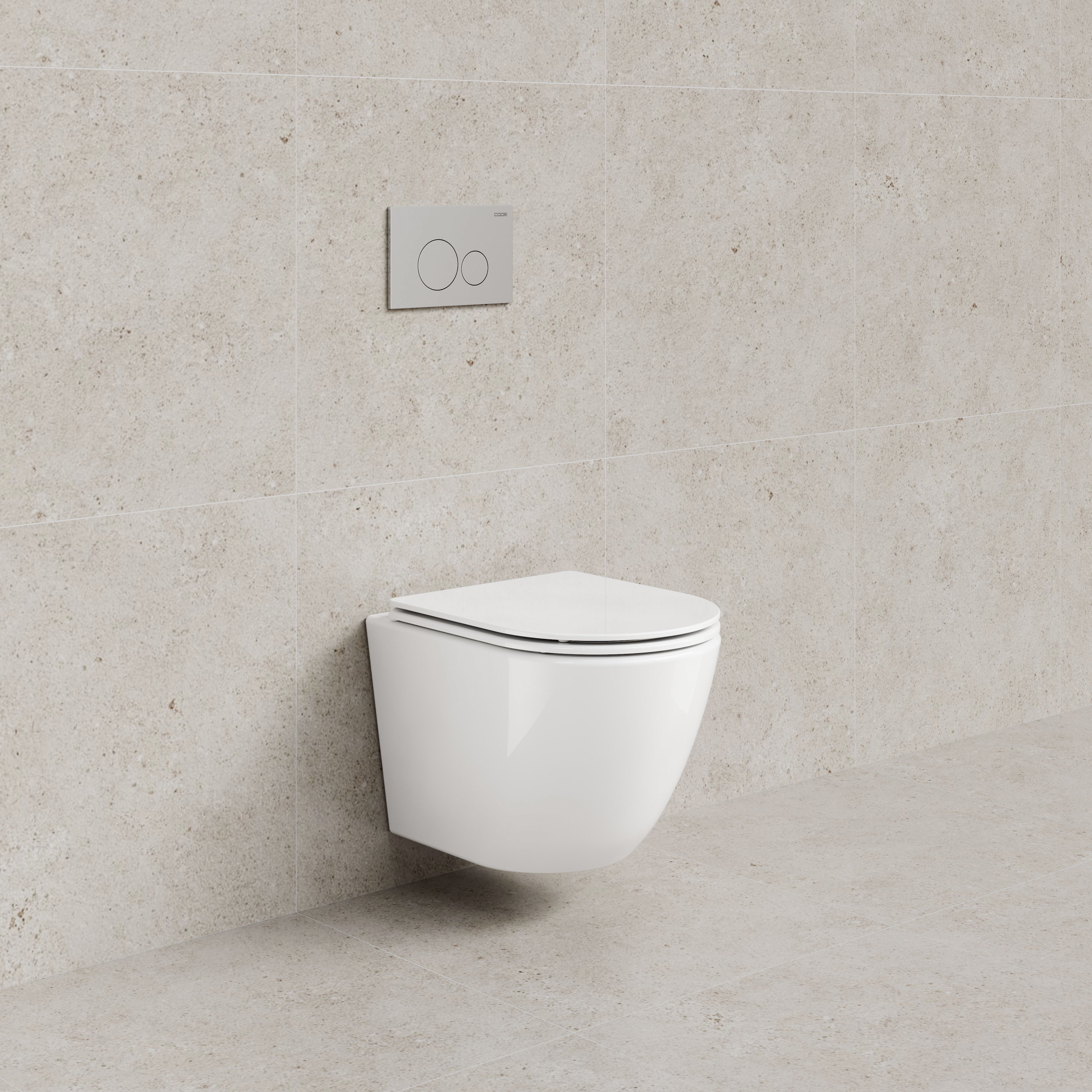 CODE FLOW TYPHOON WALL HUNG TOILET SUITE | CHROME BUTTON