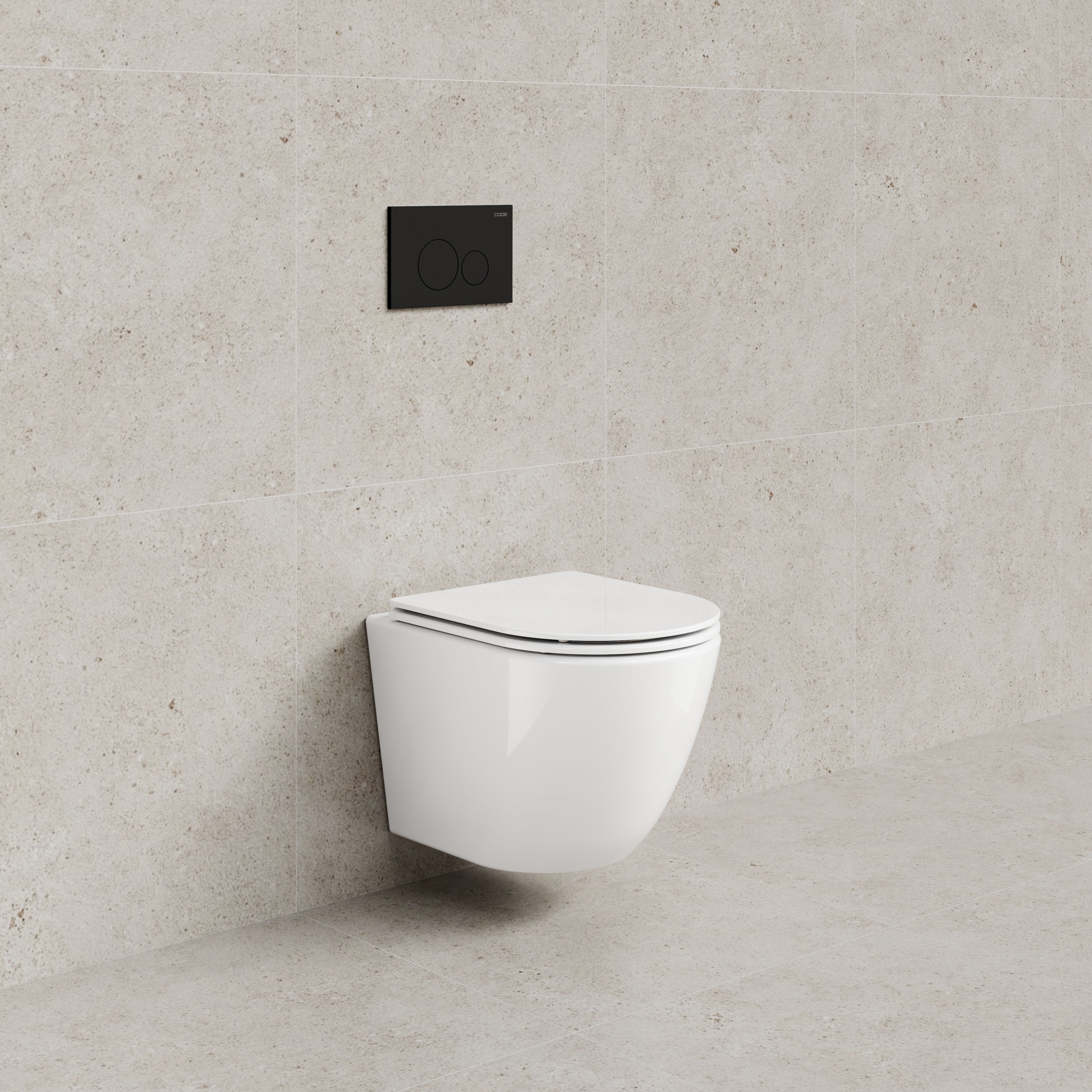 CODE FLOW TYPHOON WALL HUNG TOILET SUITE | MATTE BLACK BUTTON