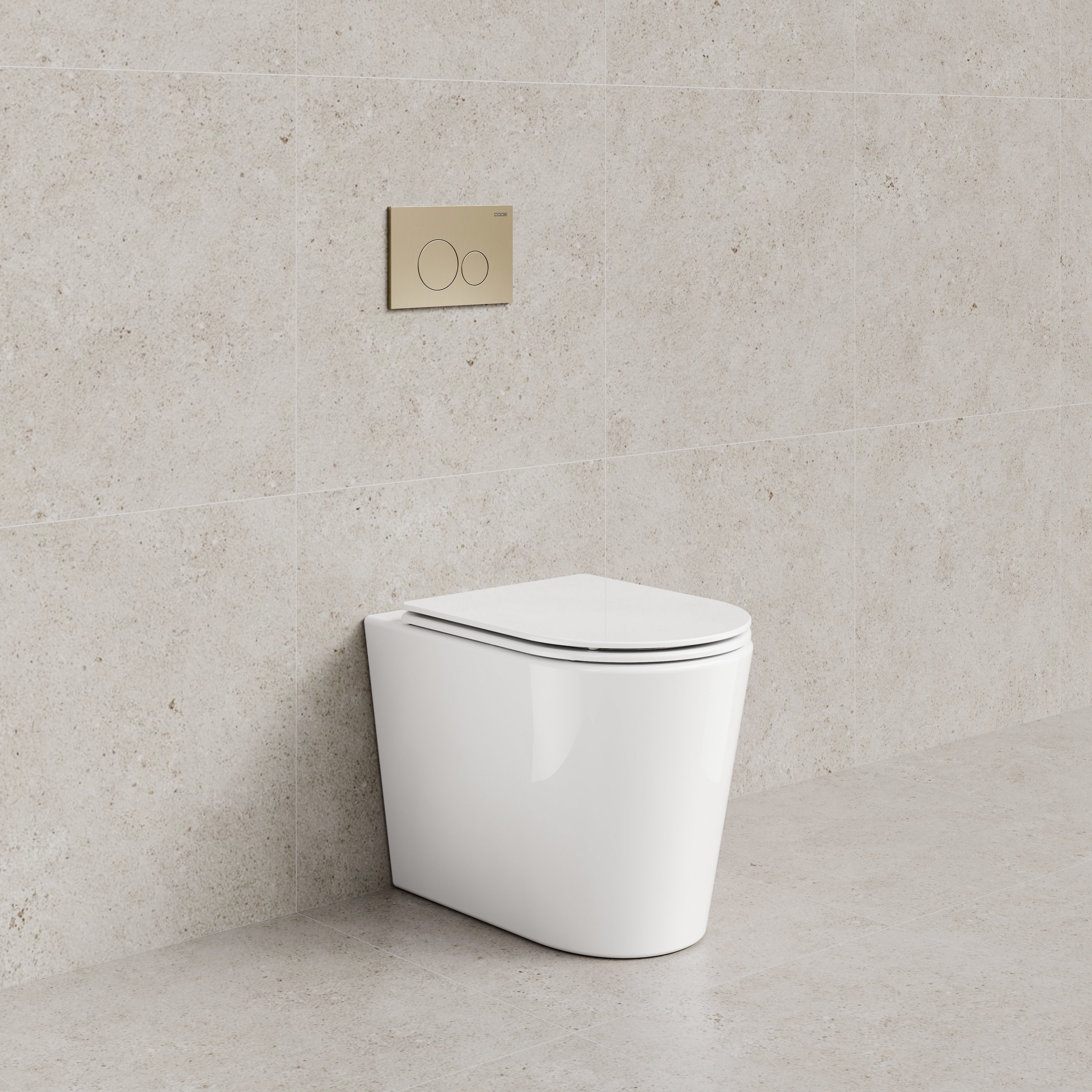 CODE PURE TYPHOON INWALL TOILET SUITE | BRUSHED BRASS BUTTON
