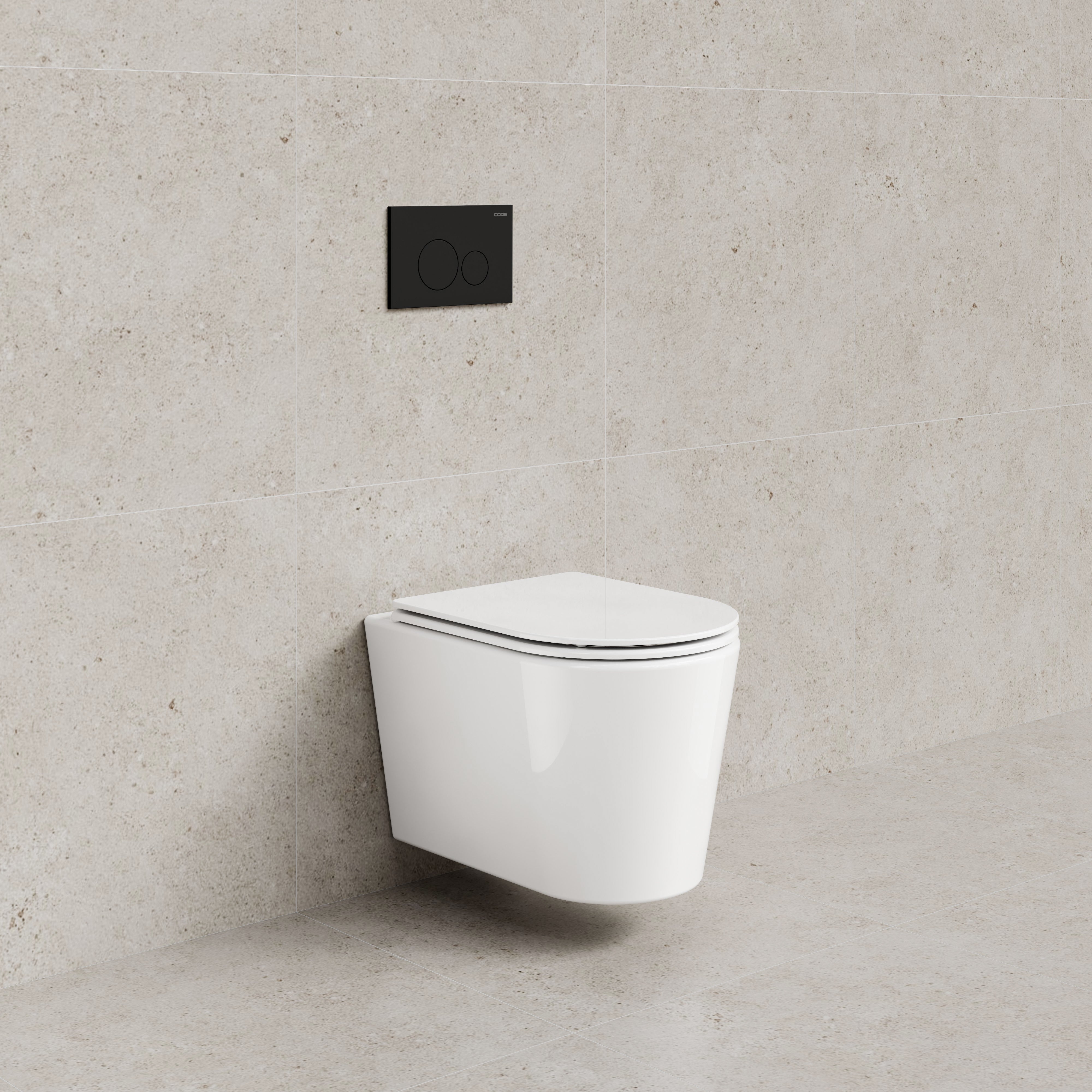 CODE PURE TYPHOON WALL HUNG TOILET SUITE x MATTE BLACK BUTTON