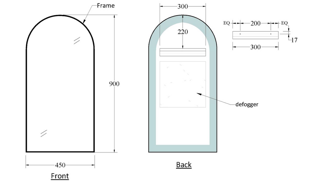 code-aspect-450-arch-framed-mirror-range-spec-sheet