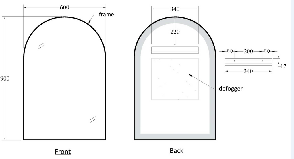 code-aspect-600-arch-framed-mirror-range-spec-sheet