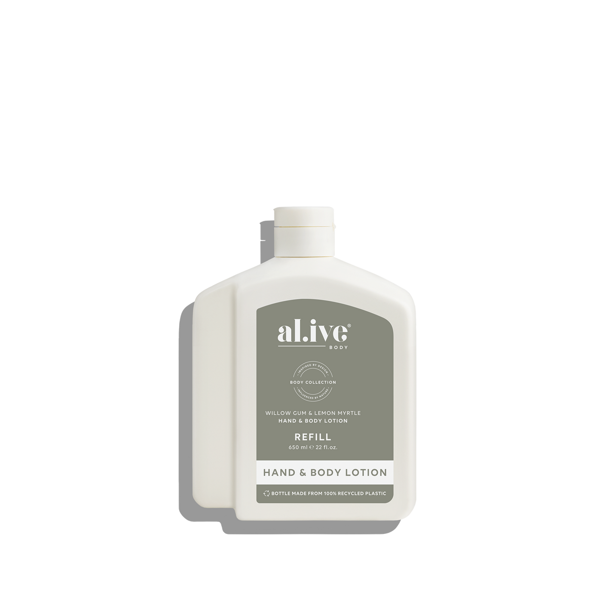 Al.ive Hand & Body Lotion Refill - Willow Gum & Lemon Myrtle 650ml