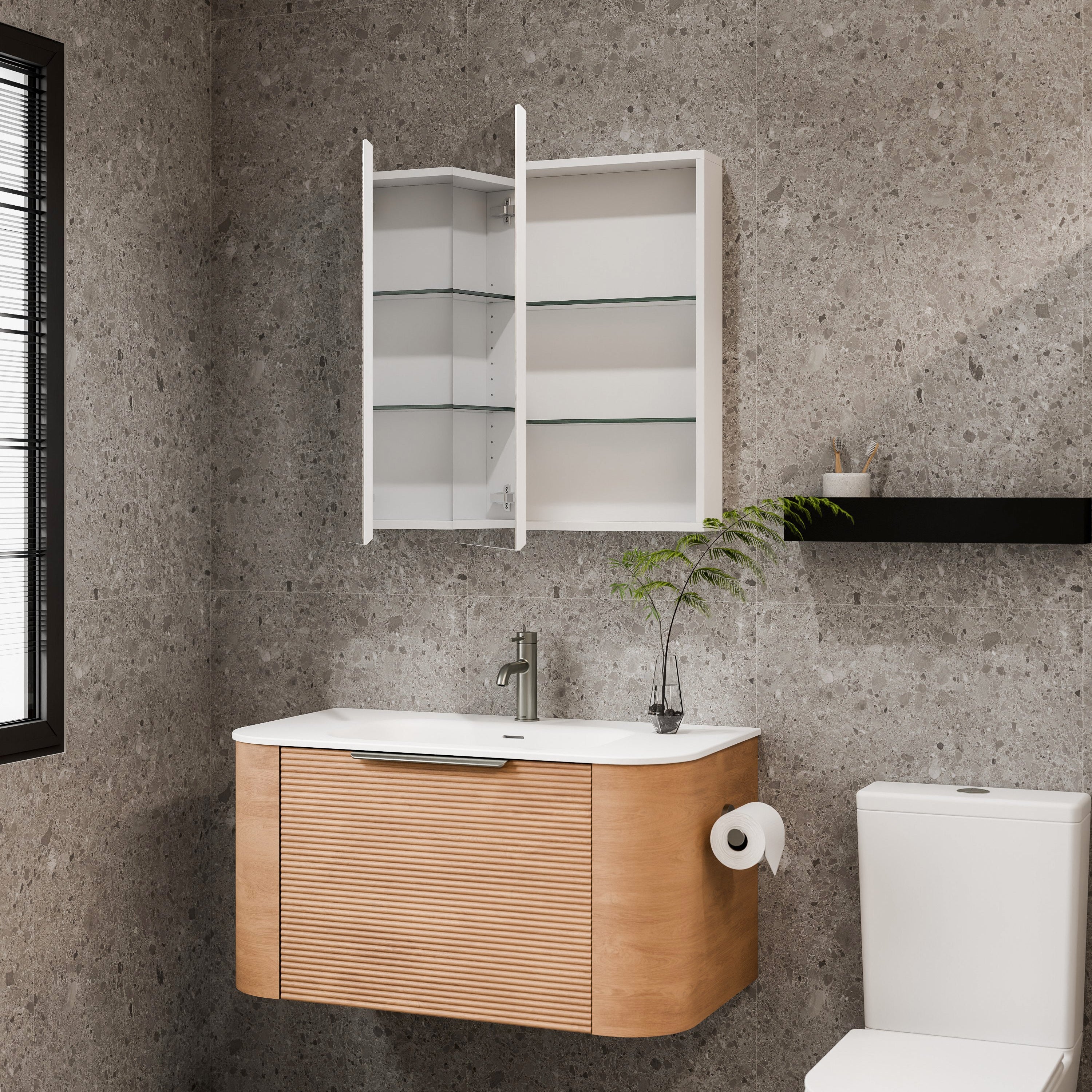 Code Luxe 750mm Mirror Cabinet | 2 Door