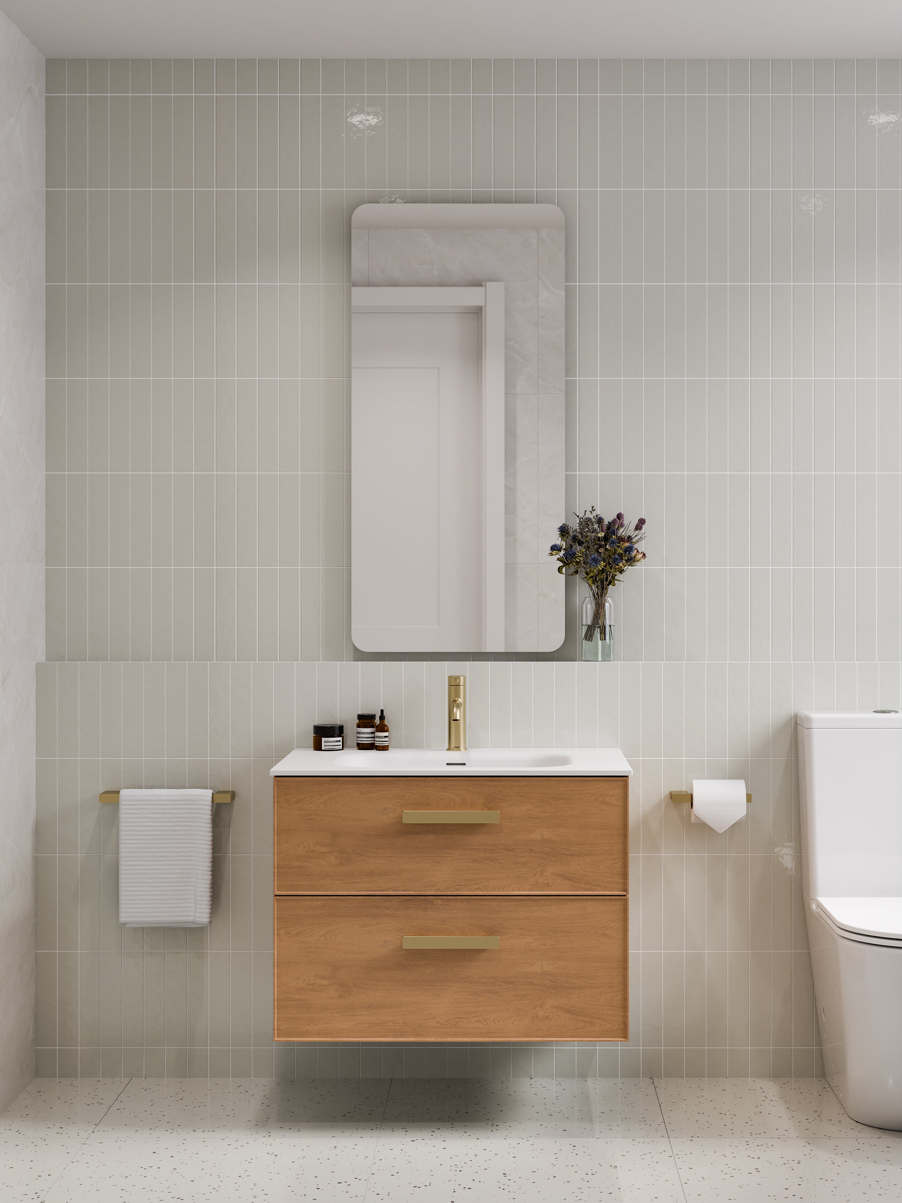 Lineare 750 Vanity | 2 Drawer | Inset Basin