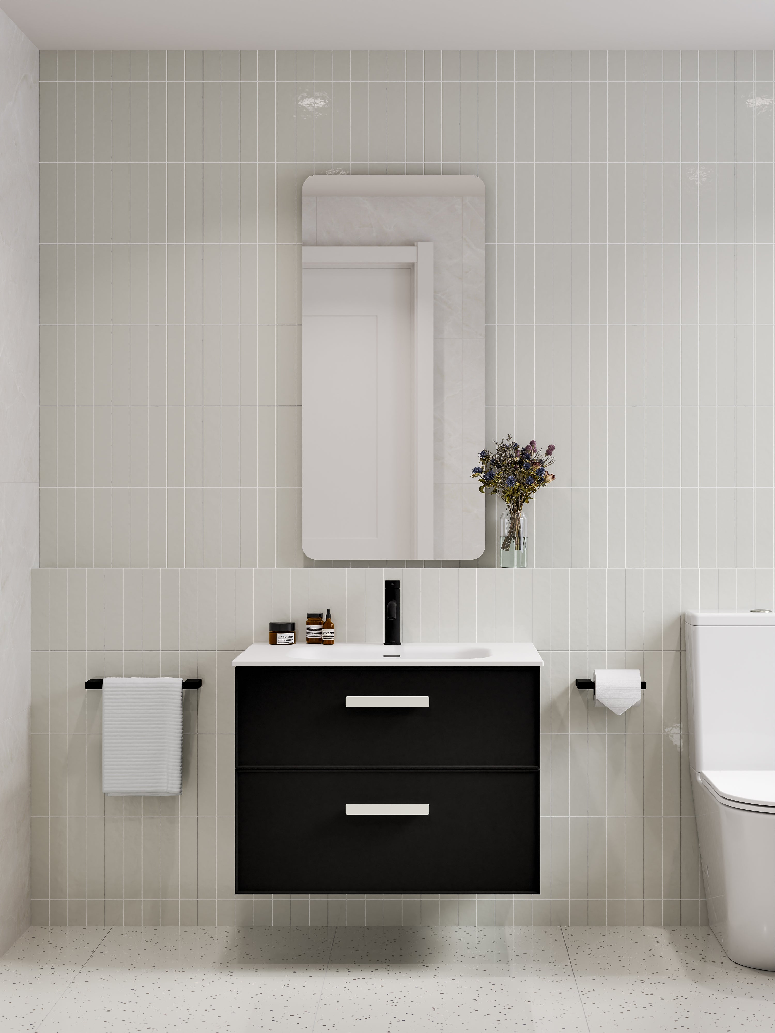 Lineare 750 Vanity | 2 Drawer | Inset Basin