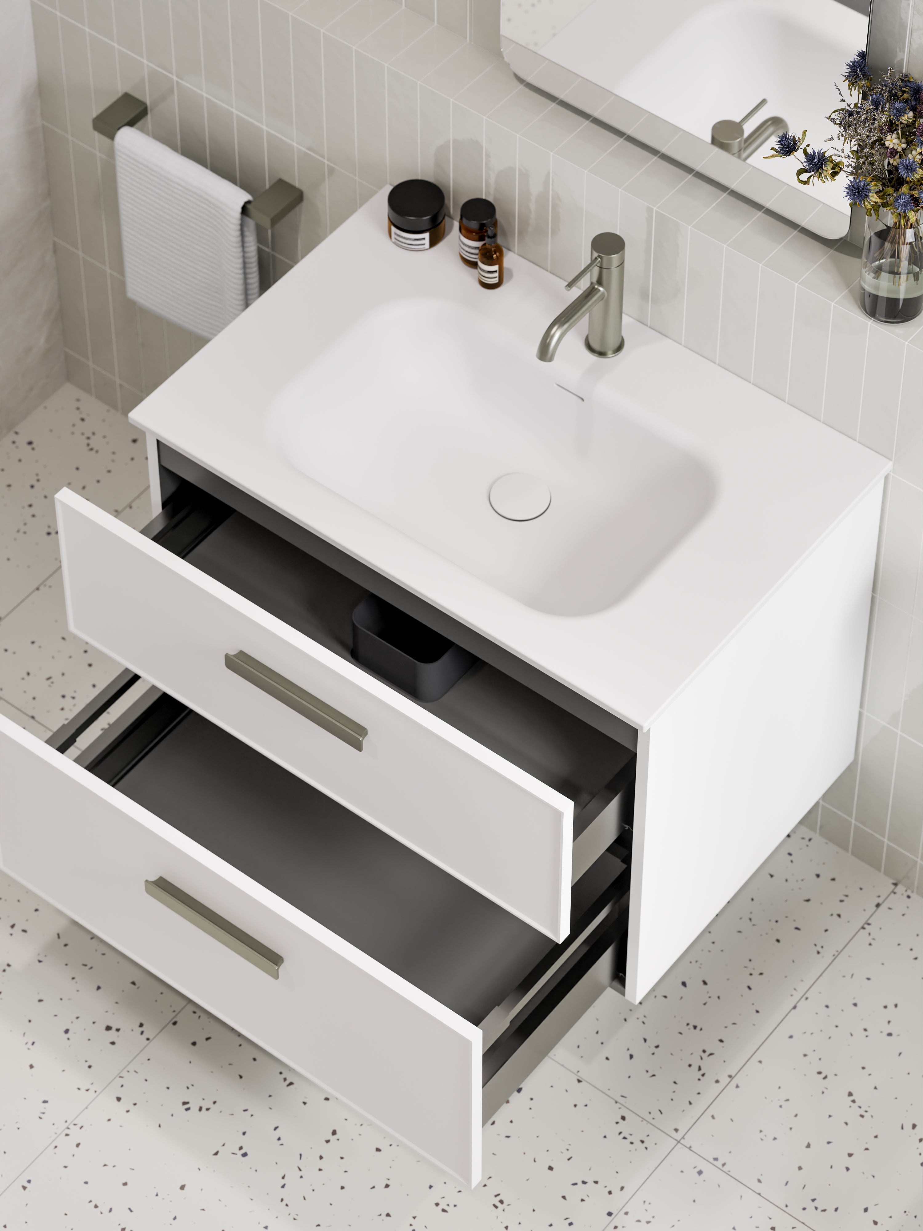 Lineare 750 Vanity | 2 Drawer | Inset Basin