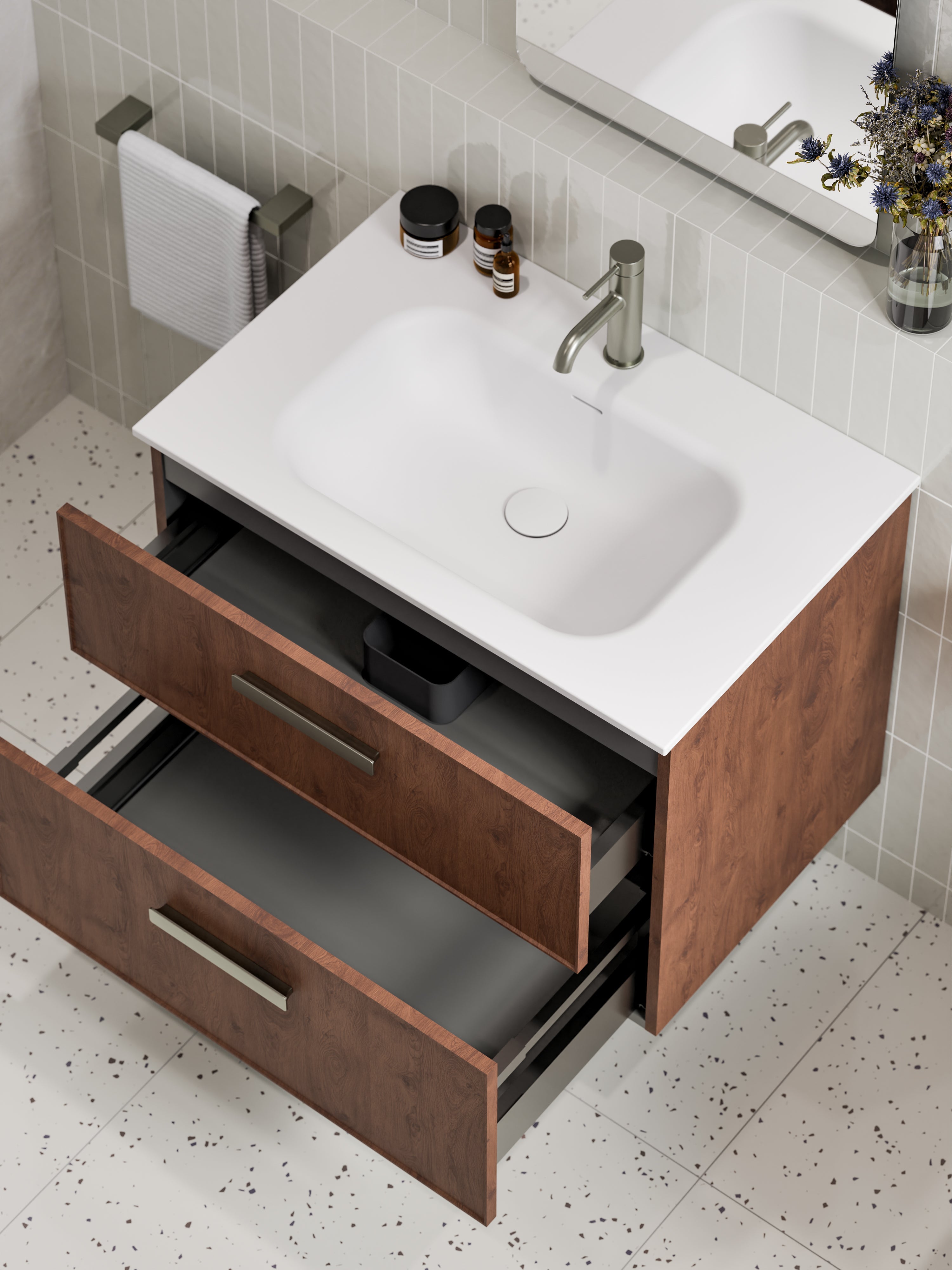 Lineare 750 Vanity | 2 Drawer | Inset Basin