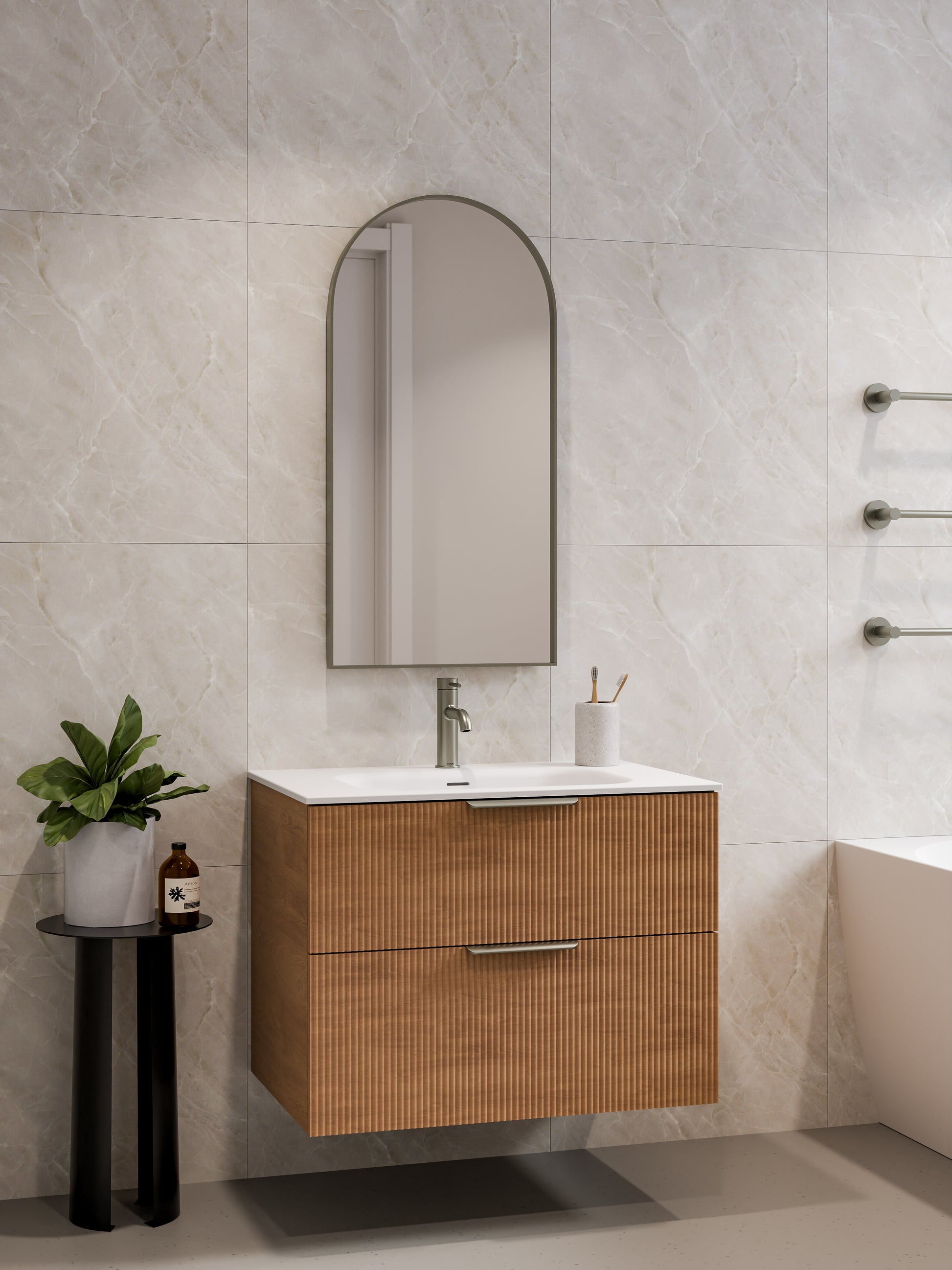 lineare-750-pillar-2-drawer-vanity-range-devon-oak