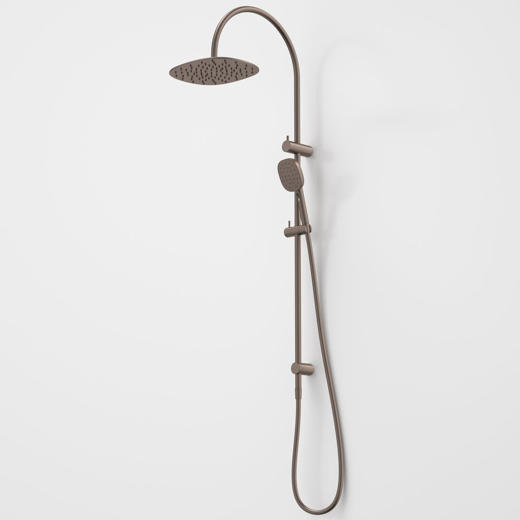 caroma-contura-rail-shower-with-overhead-brushed-bronze