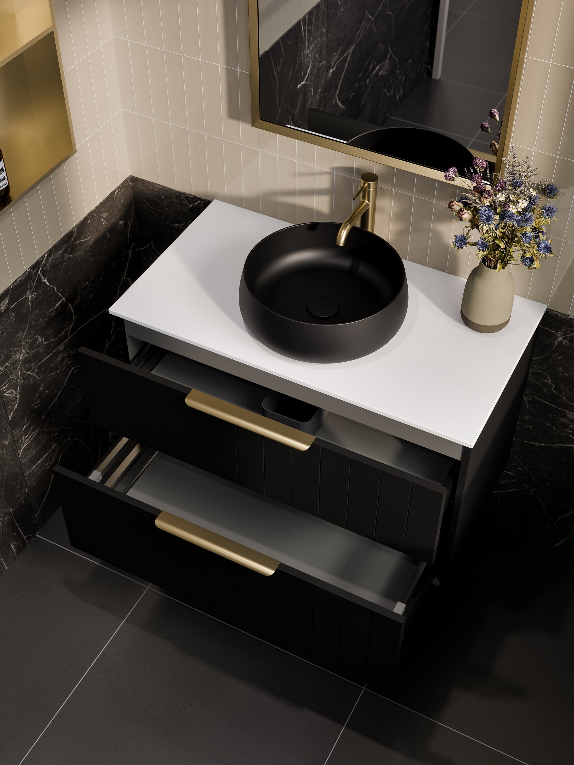 lineare-900-coastal-double-drawer-vanity-matte-black