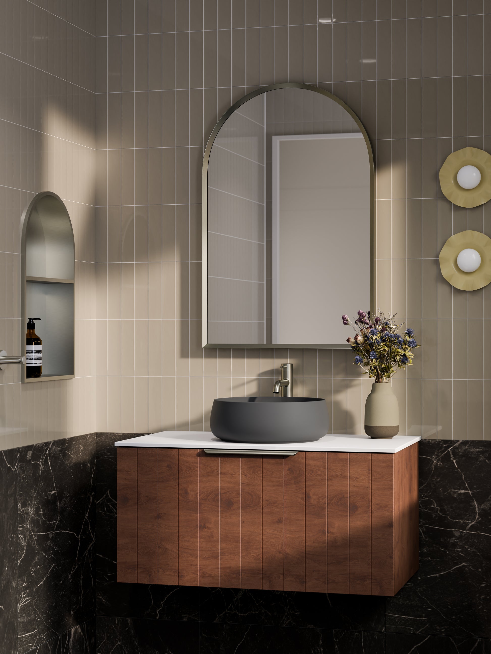 lineare-900-coastal-single-drawer-vanity-walnut