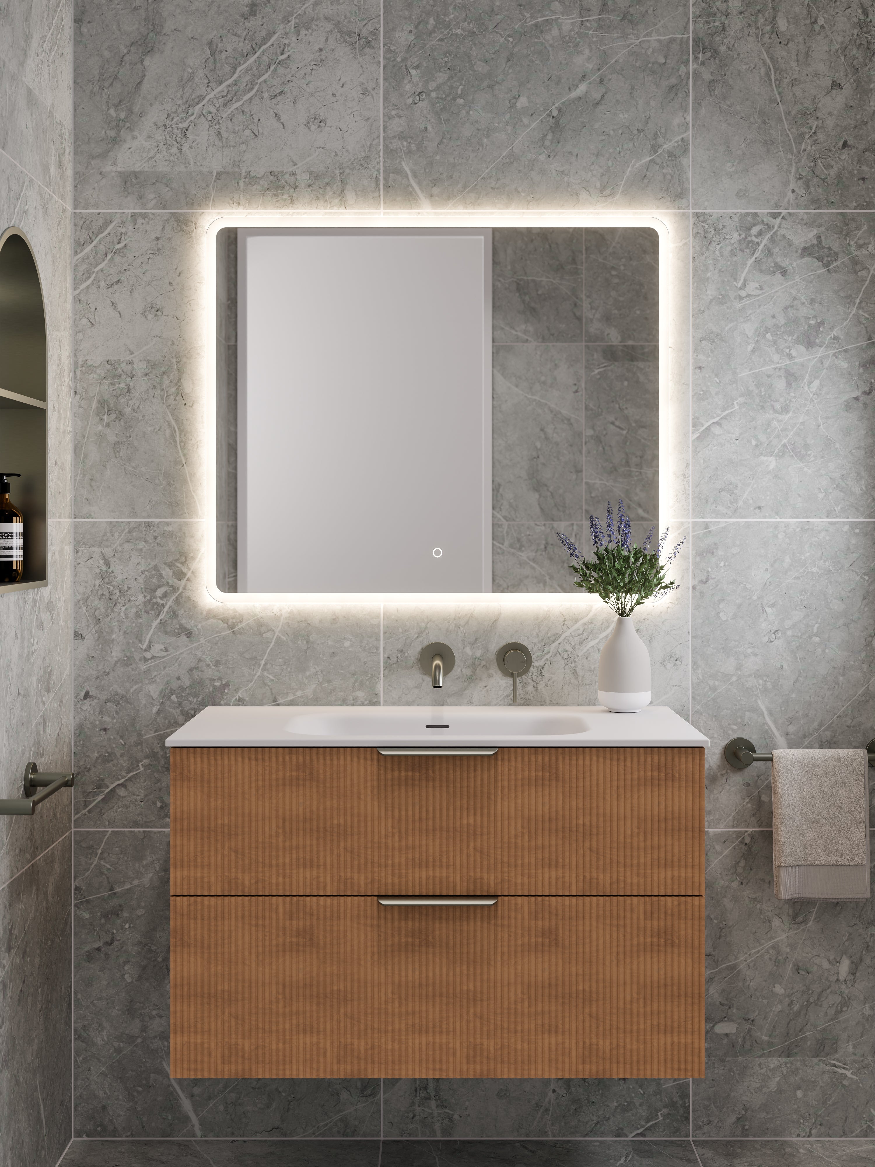 Lineare 900 Vanity | 2 Drawer | Inset Basin