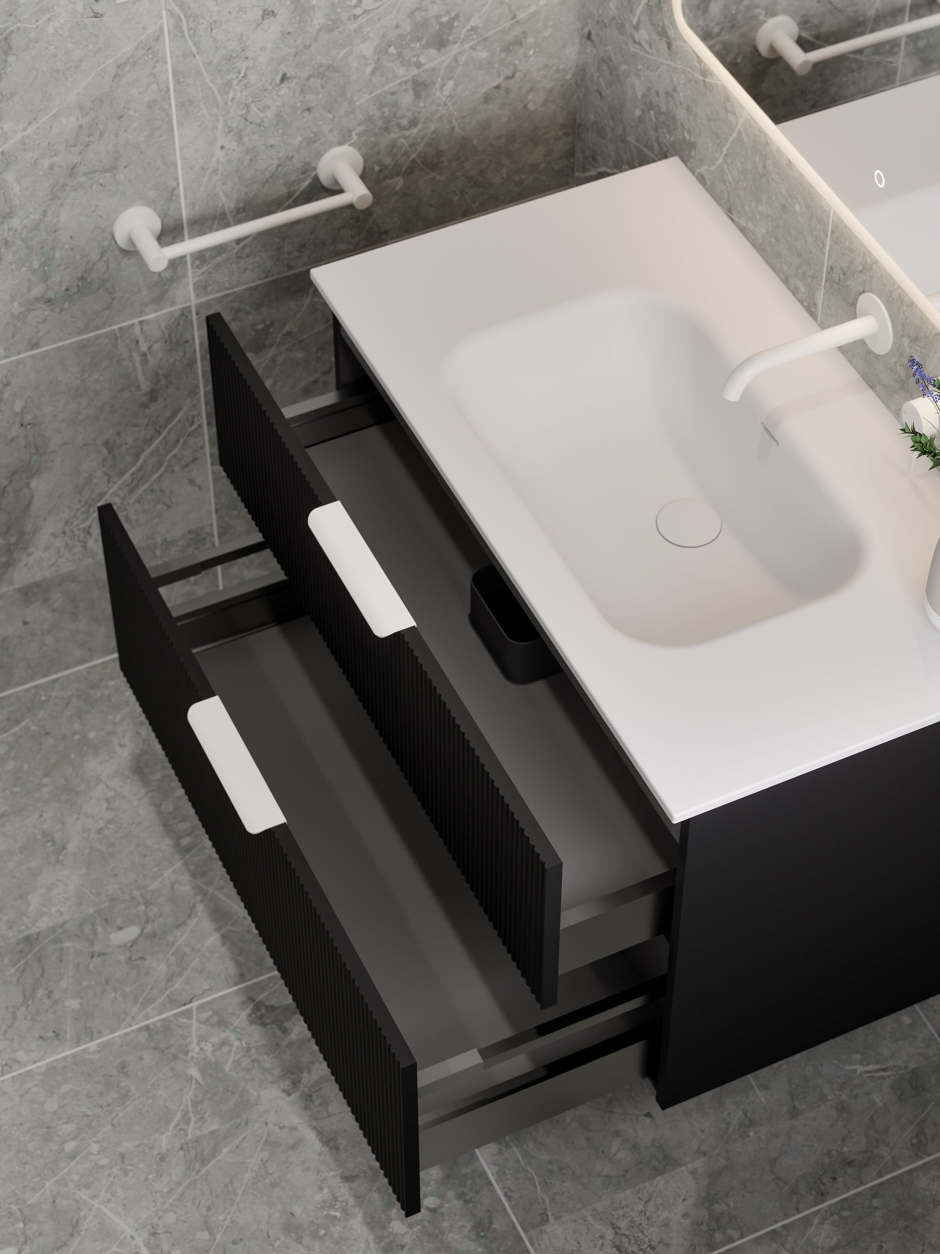 Lineare 900 Vanity | 2 Drawer | Inset Basin