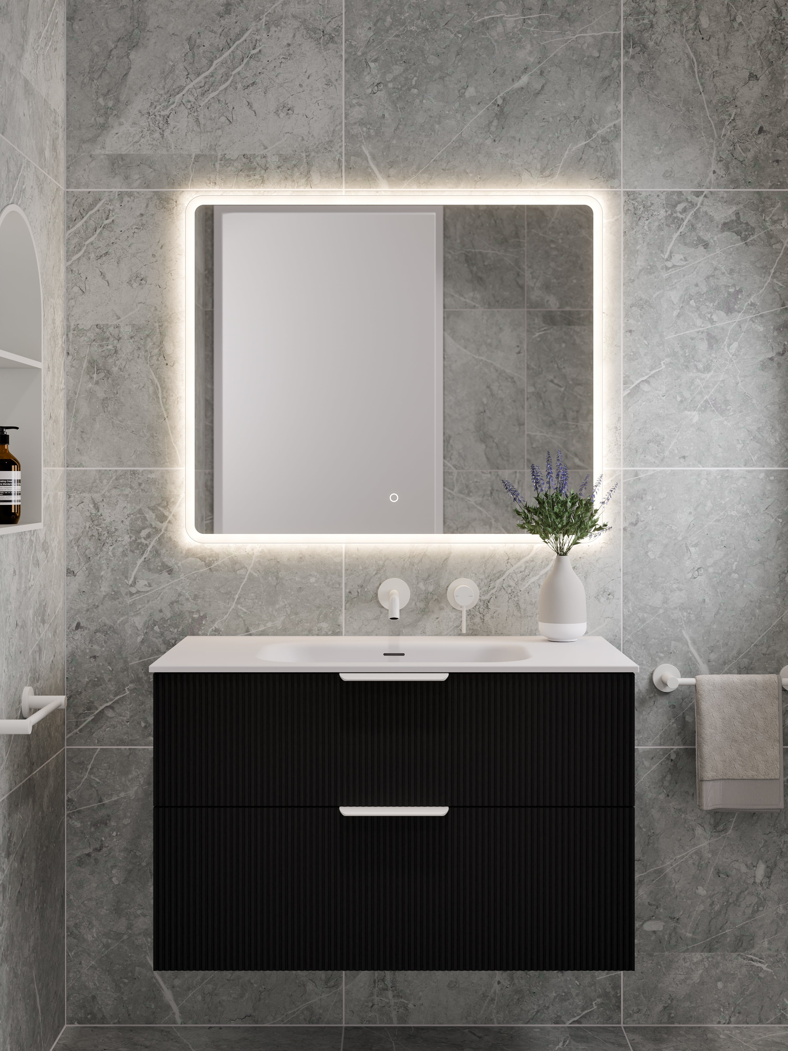 Lineare 900 Vanity | 2 Drawer | Inset Basin