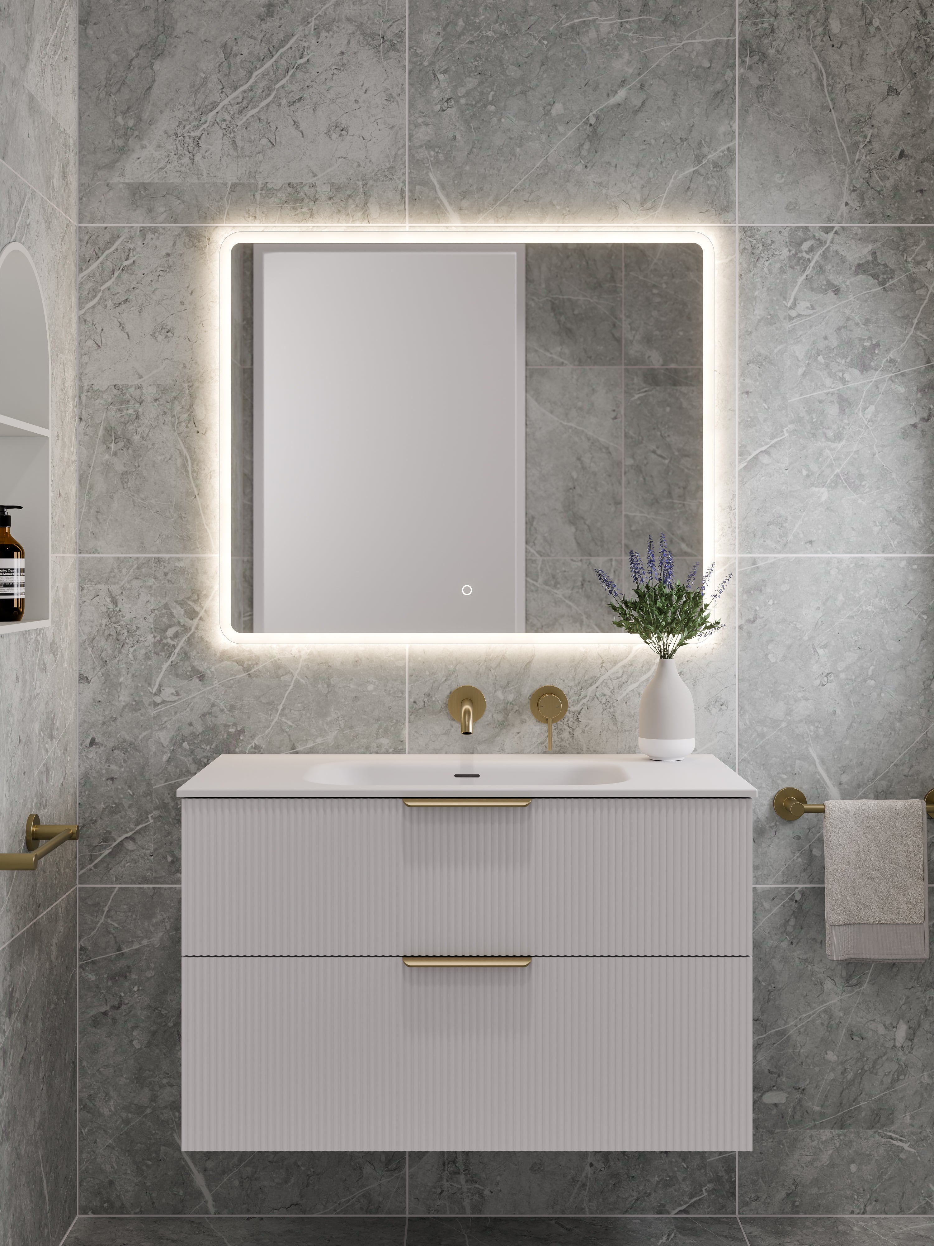 LINEARE 900 PILLAR SINGLE DRAWER VANITY | WALL HUNG NZ – Elite Bathroomware