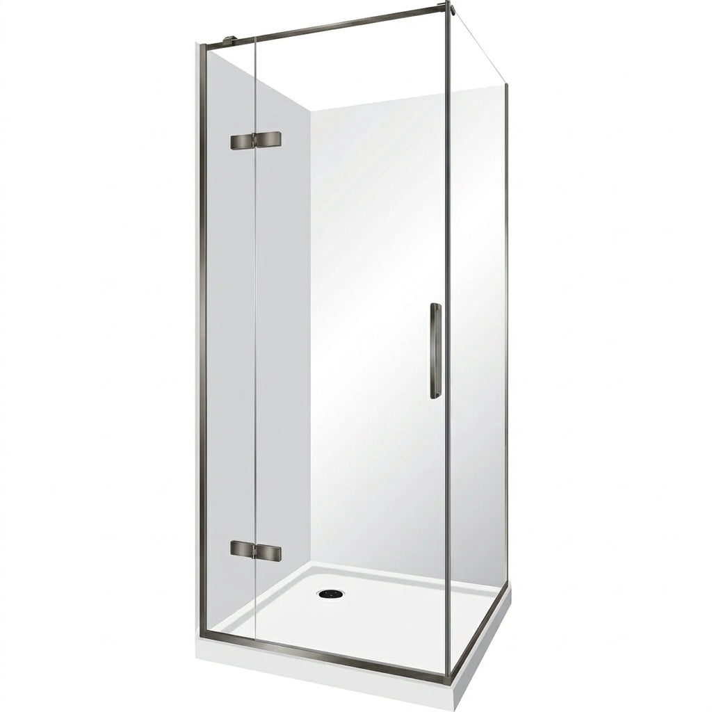 elite-luxury-swing-door-2-sided-shower-kits-gunmetal-corner-waste