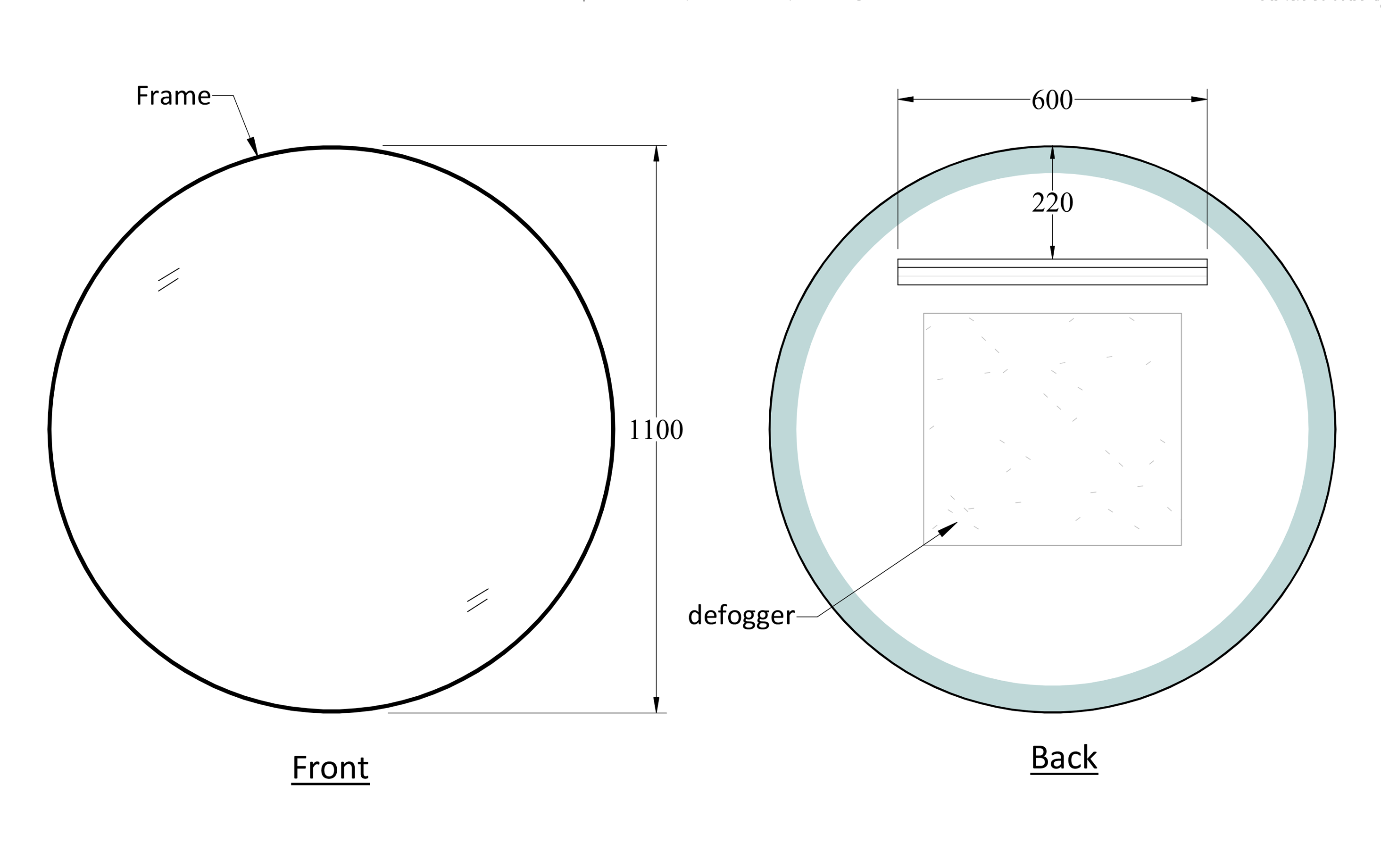 Aspect-Framed-1100-Mirror-Series-One-Dimensions-Specifications