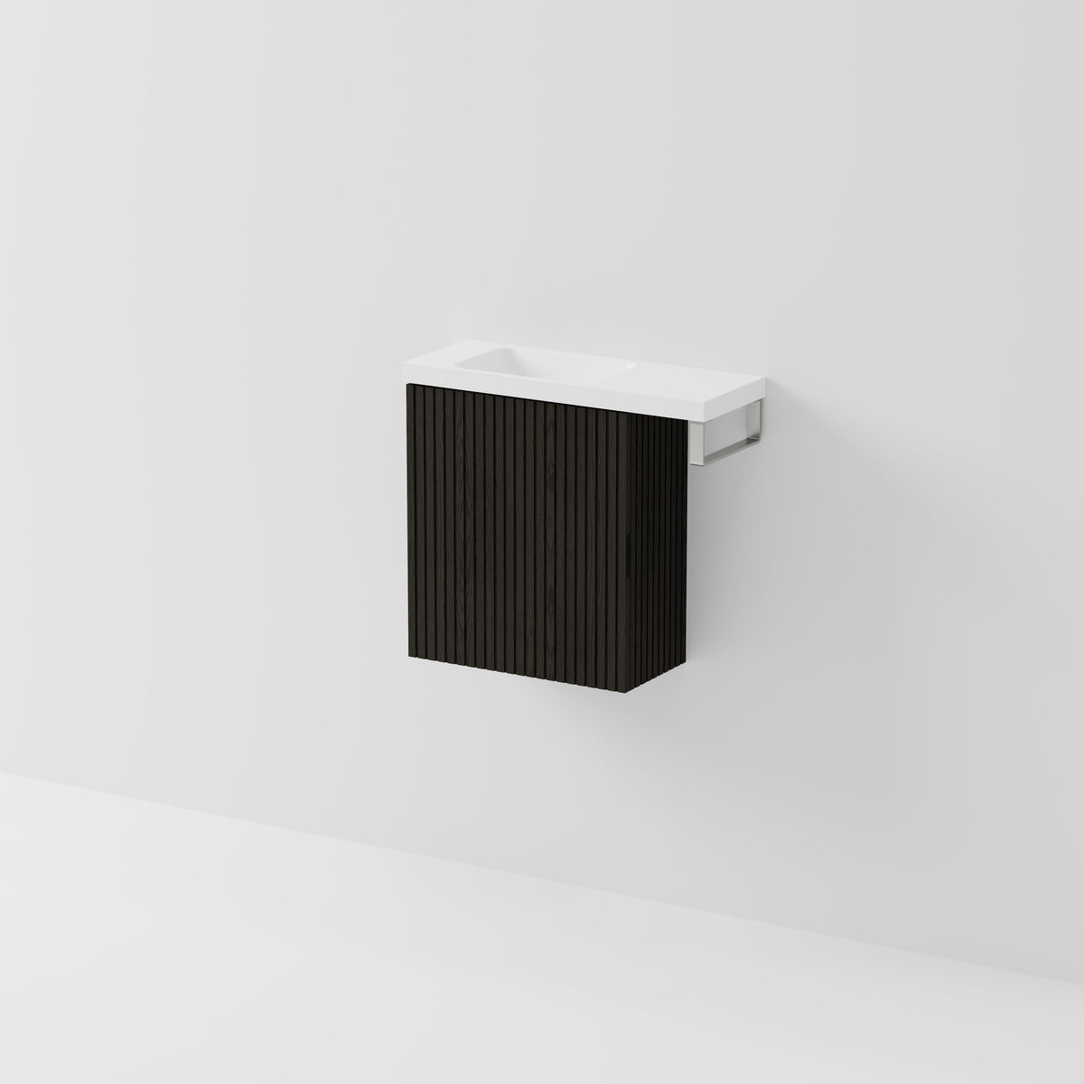 Aria 450 WC Vanity with Offset 600 Basin & Towel Rail