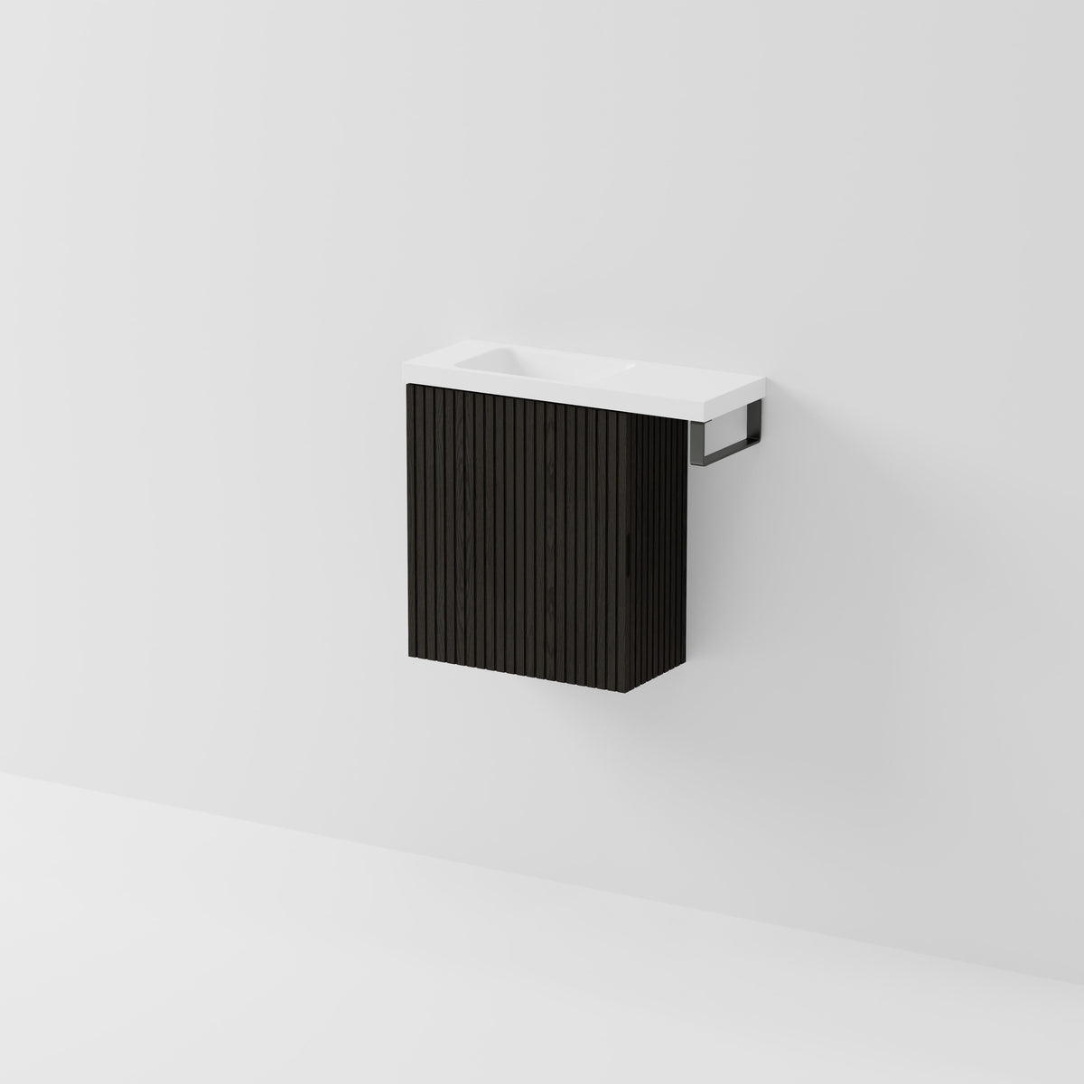 Aria 450 WC Vanity with Offset 600 Basin & Towel Rail