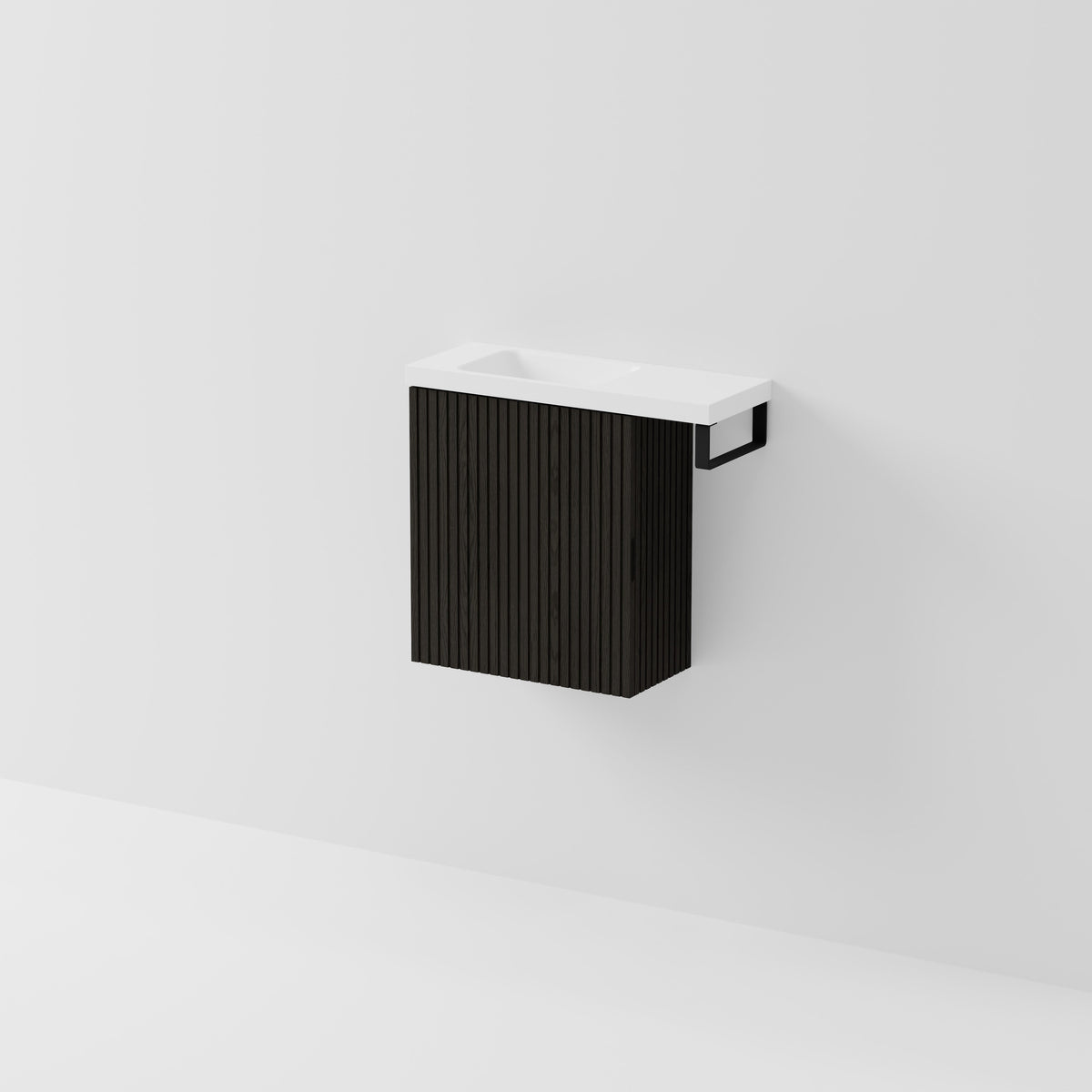 Aria 450 WC Vanity with Offset 600 Basin & Towel Rail